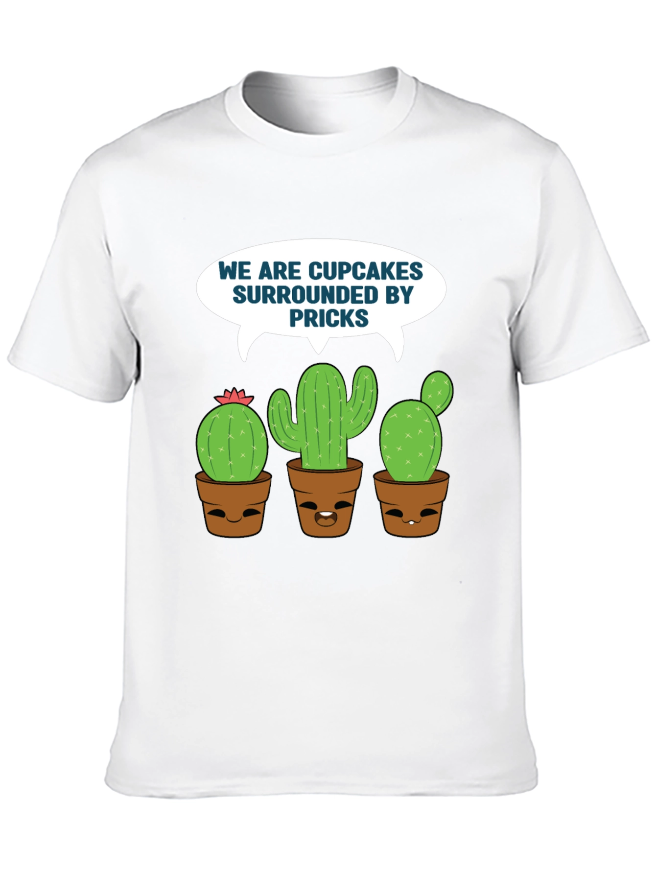 Black Funny Cupcakes & Pricks Cactus Graphic T-Shirt view 10