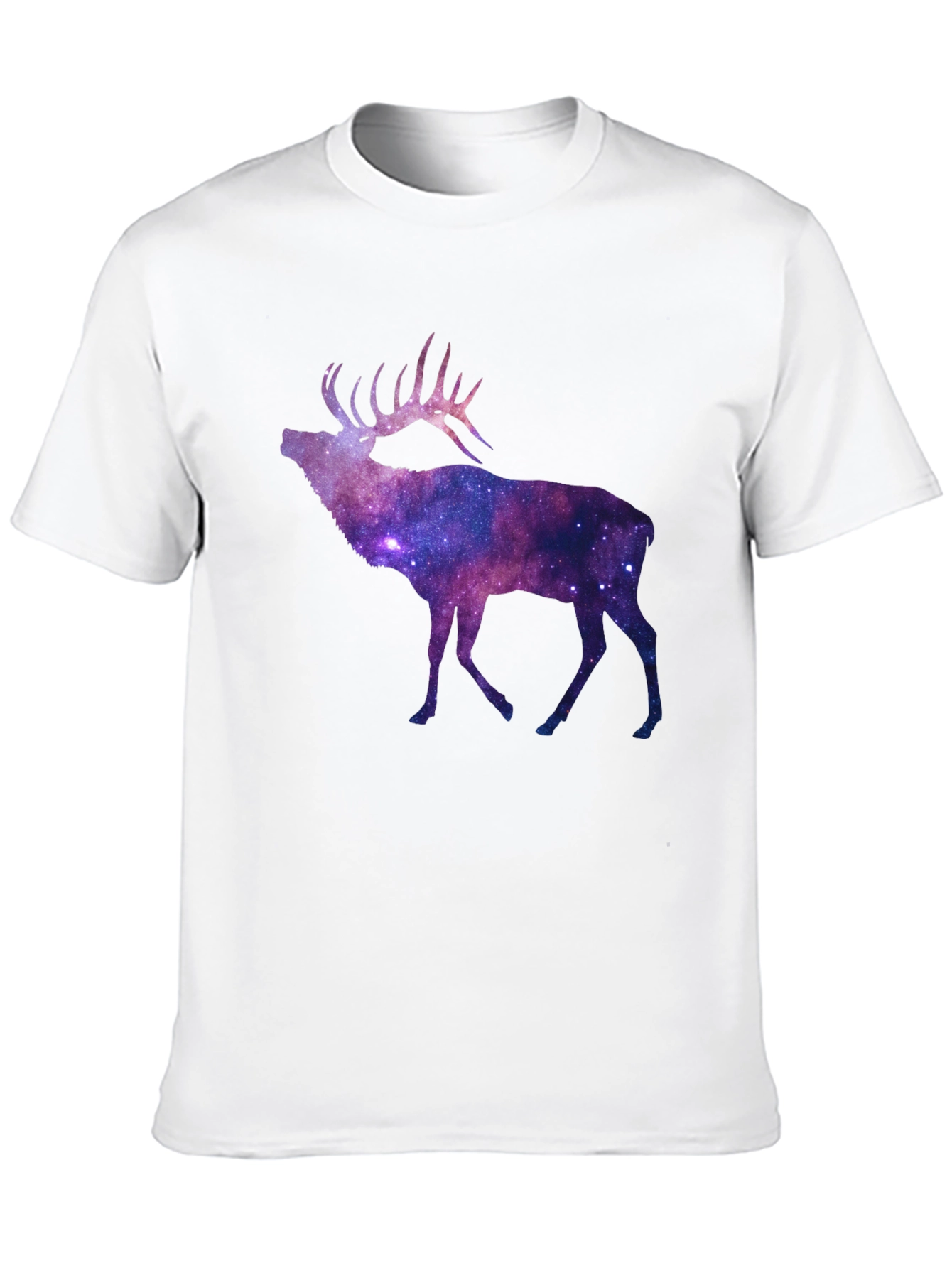 Black Galaxy Elk Graphic Tee - Black Short Sleeve T-Shirt view 10
