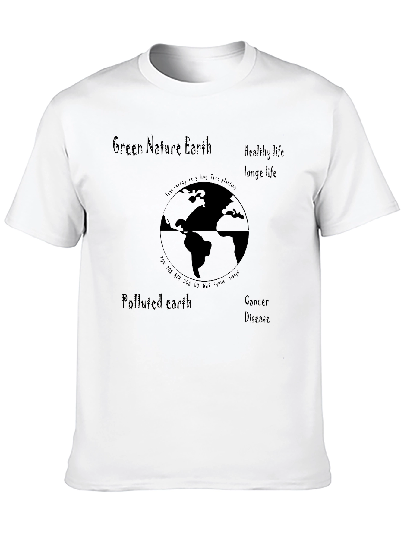Black Eco-Friendly Earth Graphic T-Shirt view 10