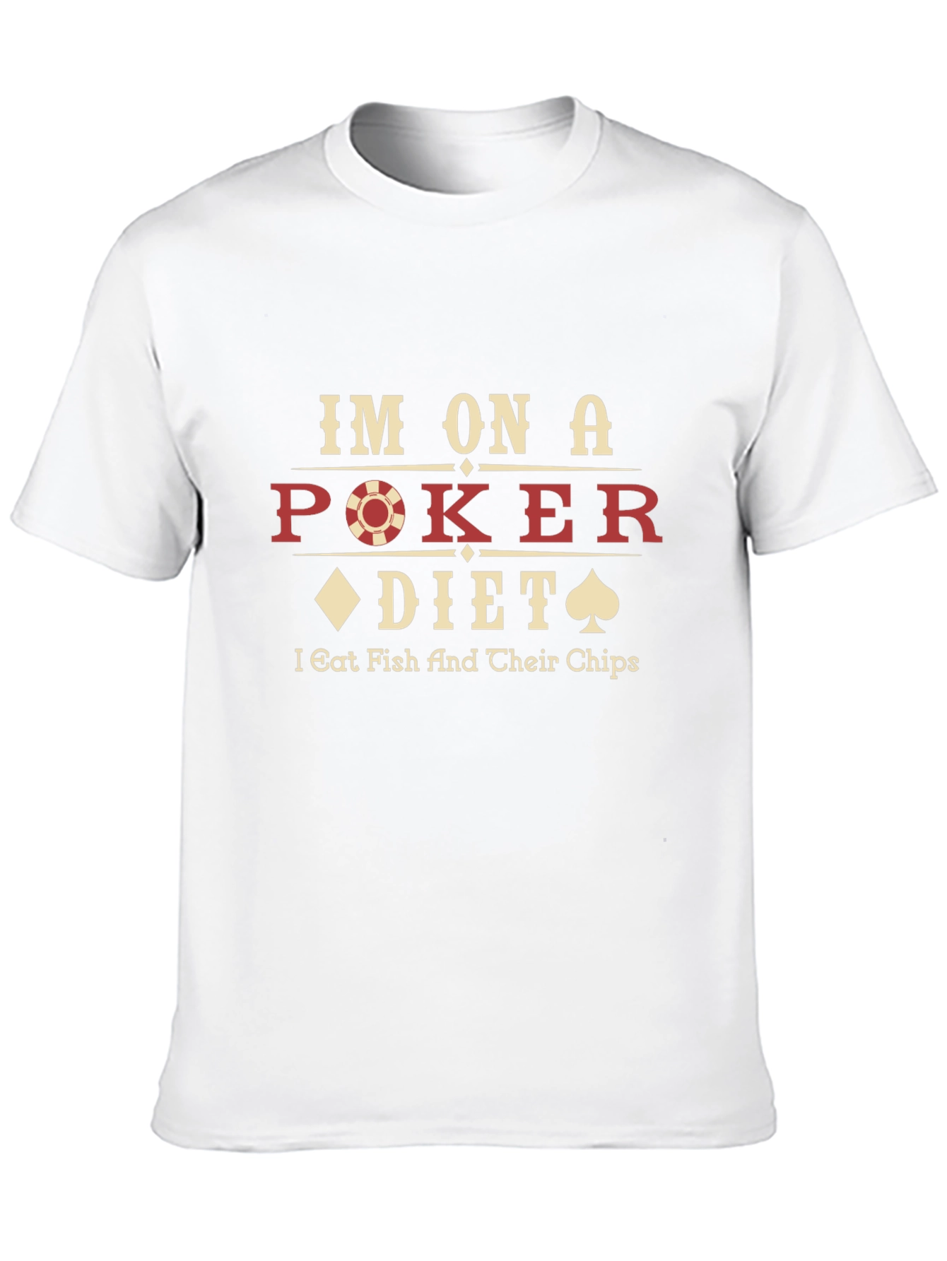 Black Poker Diet T-Shirt - Eat Fish and Chips view 10
