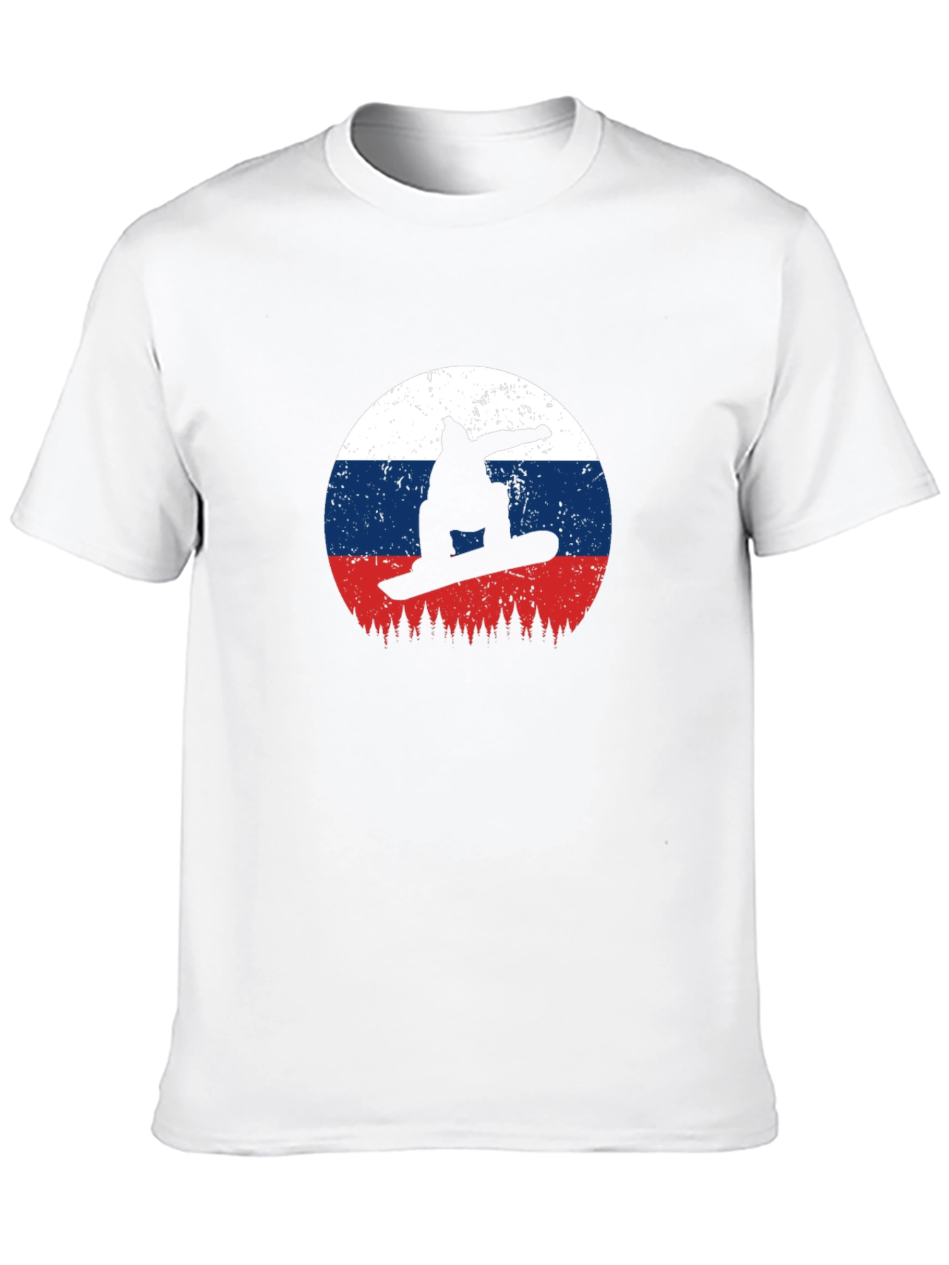 Black Snowboard Russia Flag T-Shirt view 10