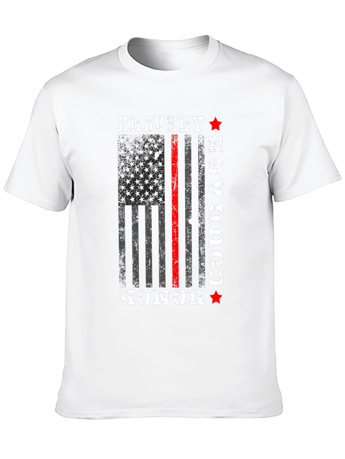 Black Bravery Courage Honor T-Shirt - Firefighter Thin Red Line view 10