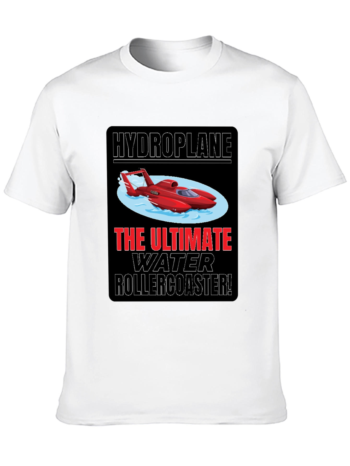 Black Hydroplane Water Rollercoaster Graphic Tee view 10