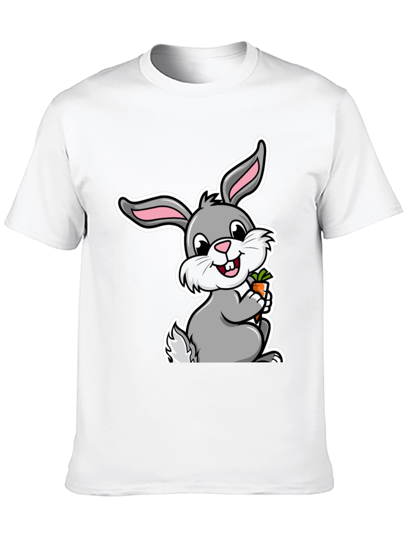 Cute Bunny Graphic Tee - Soft Cotton Black T-Shirt - 10