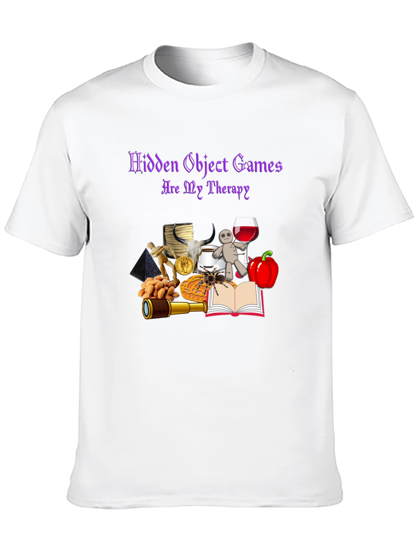 Black Hidden Object Games Therapy T-Shirt view 10