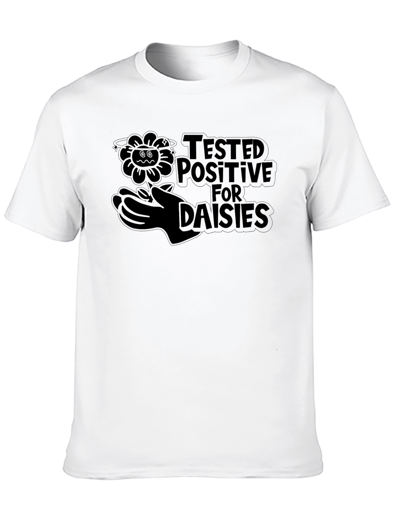 Black Tested Positive For Daisies Black T-Shirt view 10