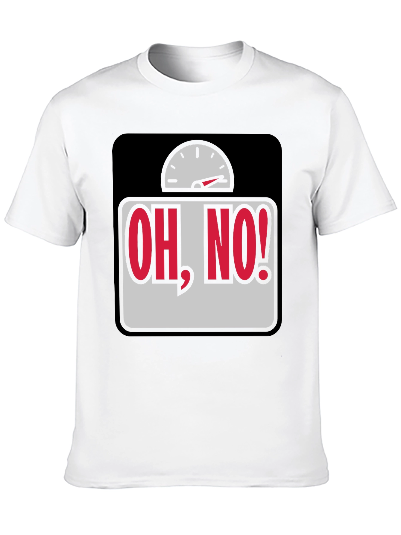 Black Oh, No! Scale Graphic T-Shirt - Weight Humor Tee view 10