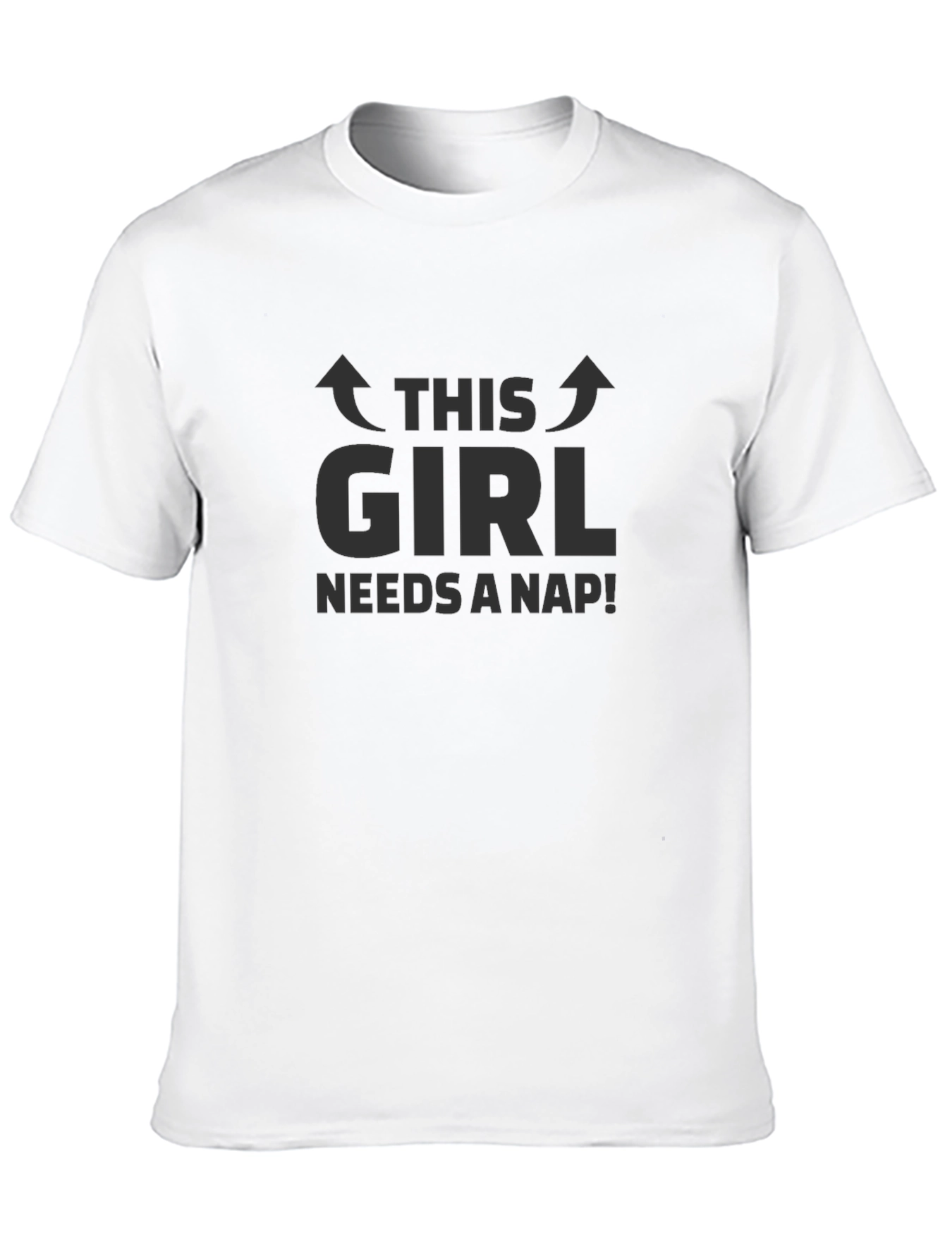 Black This Girl Needs A Nap! Black T-Shirt Funny Graphic Tee view 10