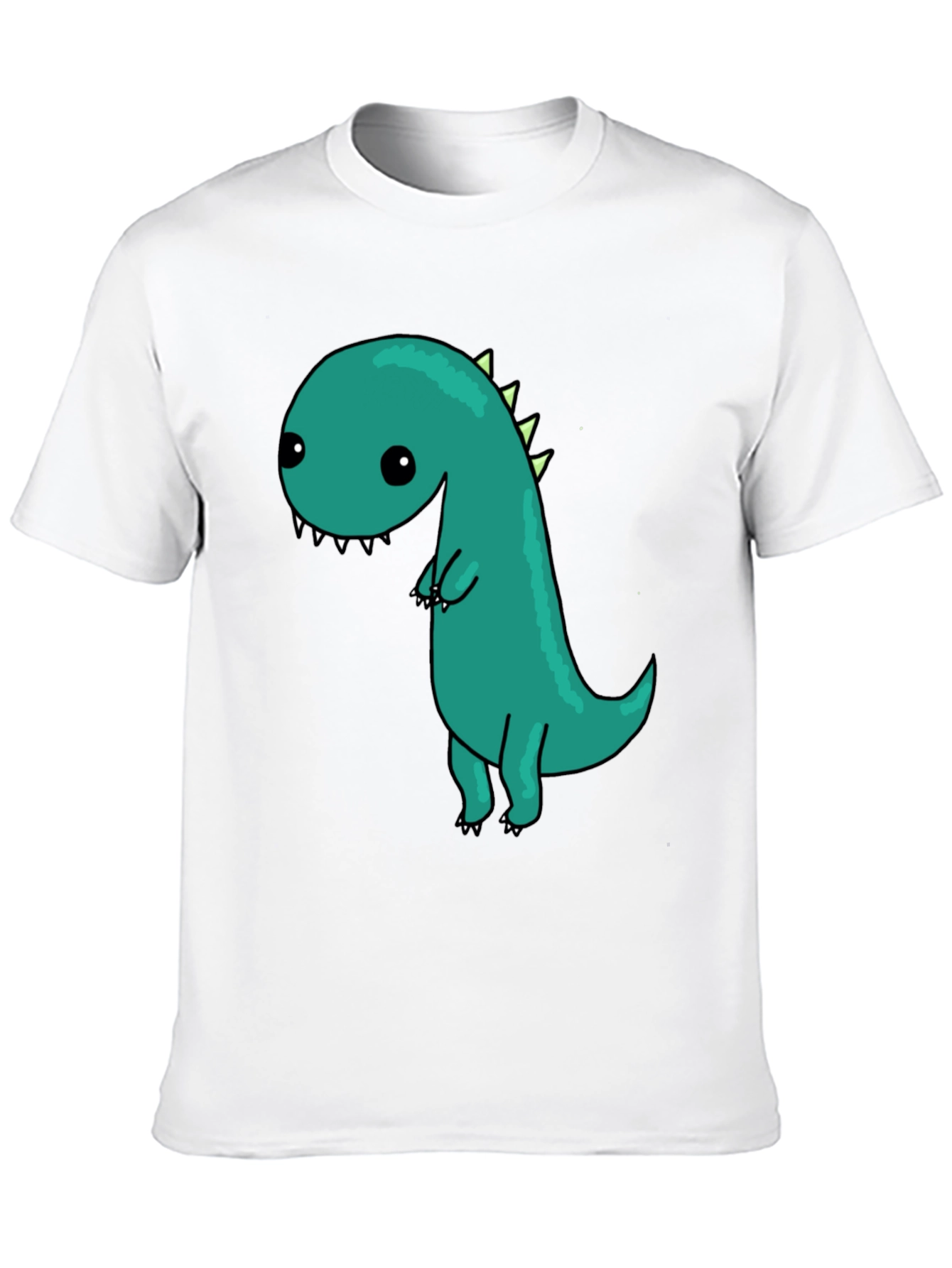Black Cute Cartoon Dinosaur Graphic Black T-Shirt view 10
