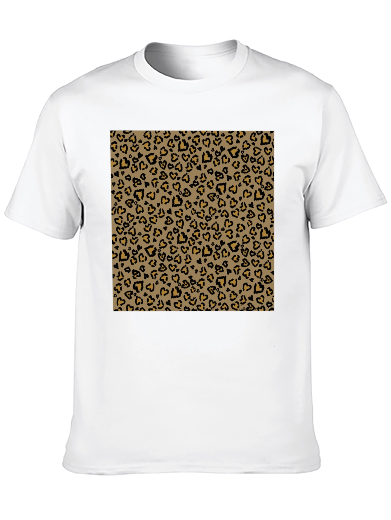 Black Black Tee with Leopard Heart Print view 10