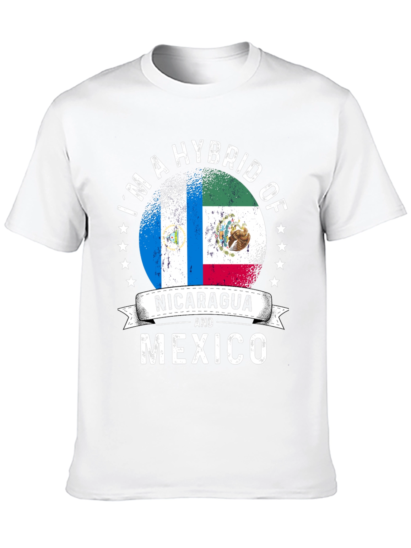 Black Nicaragua and Mexico Hybrid Pride T-Shirt view 10