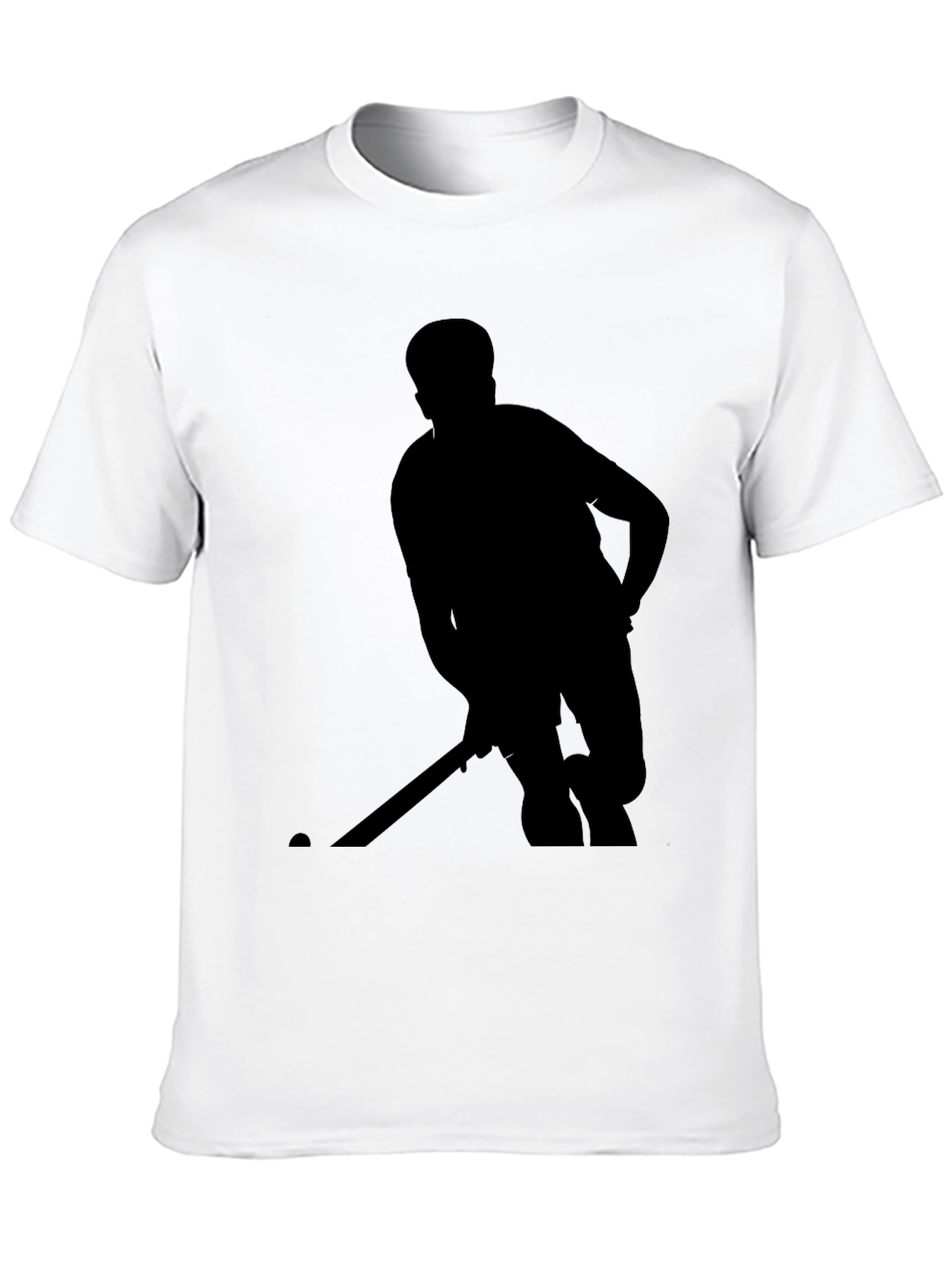 Black Hockey Player Silhouette T-Shirt view 10