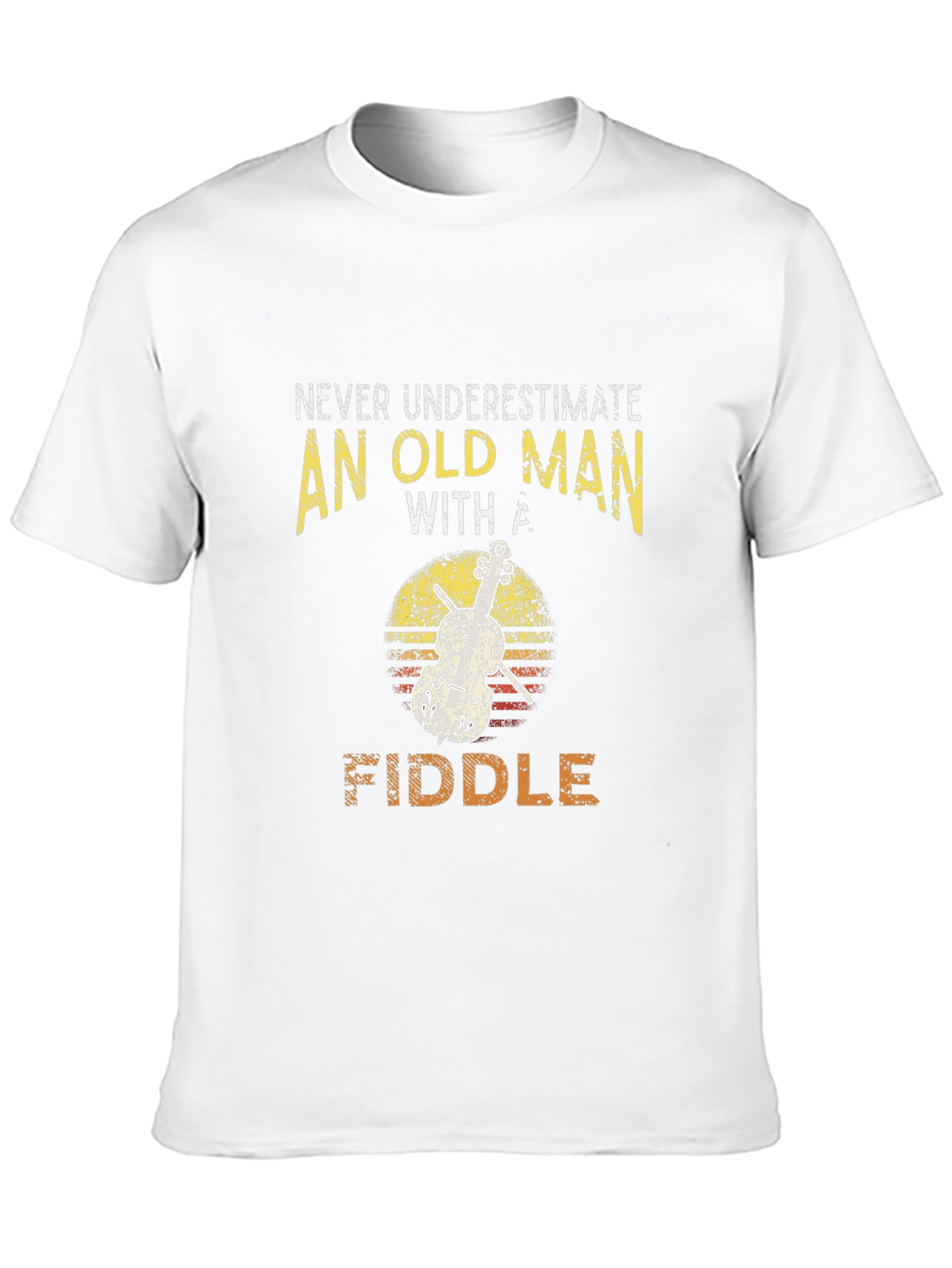 Black Never Underestimate an Old Man with a Fiddle T-Shirt view 10
