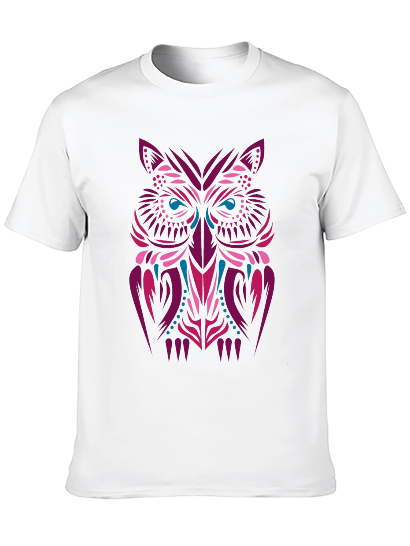 Tribal Owl Graphic Tee - Stylish Men's Black T-Shirt - 10