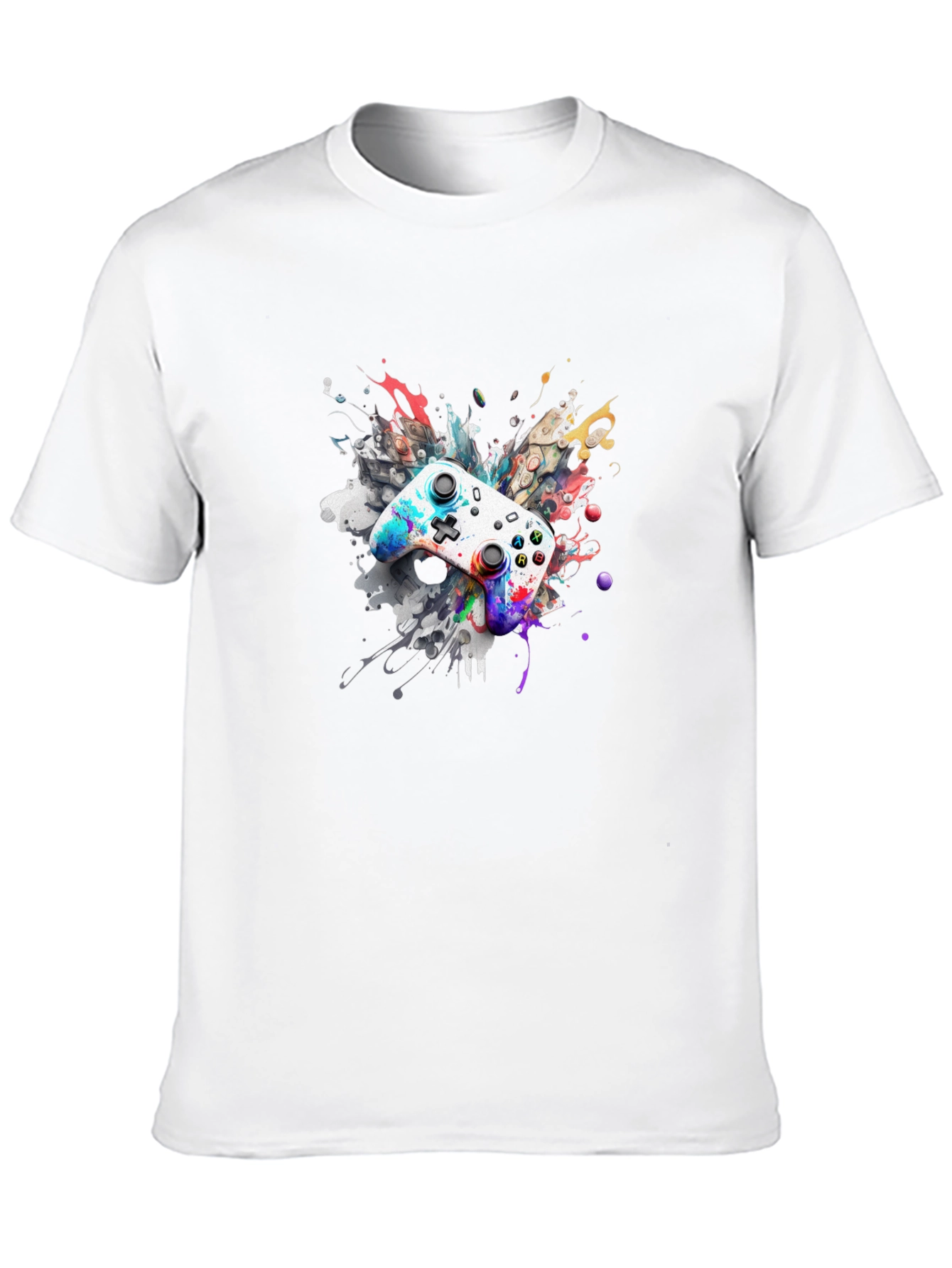Black Colorful Gaming Controller T-Shirt view 10