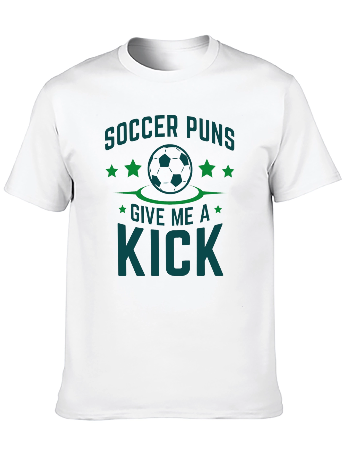 Black Soccer Puns Give Me a Kick Black T-Shirt view 10