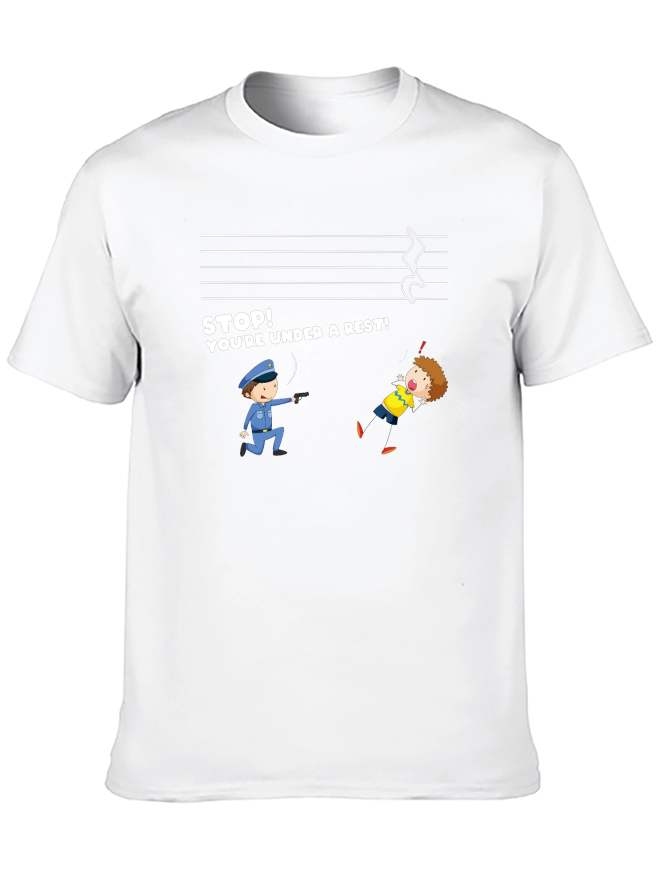 Black Funny Music Rest T-Shirt - Under a Rest view 10