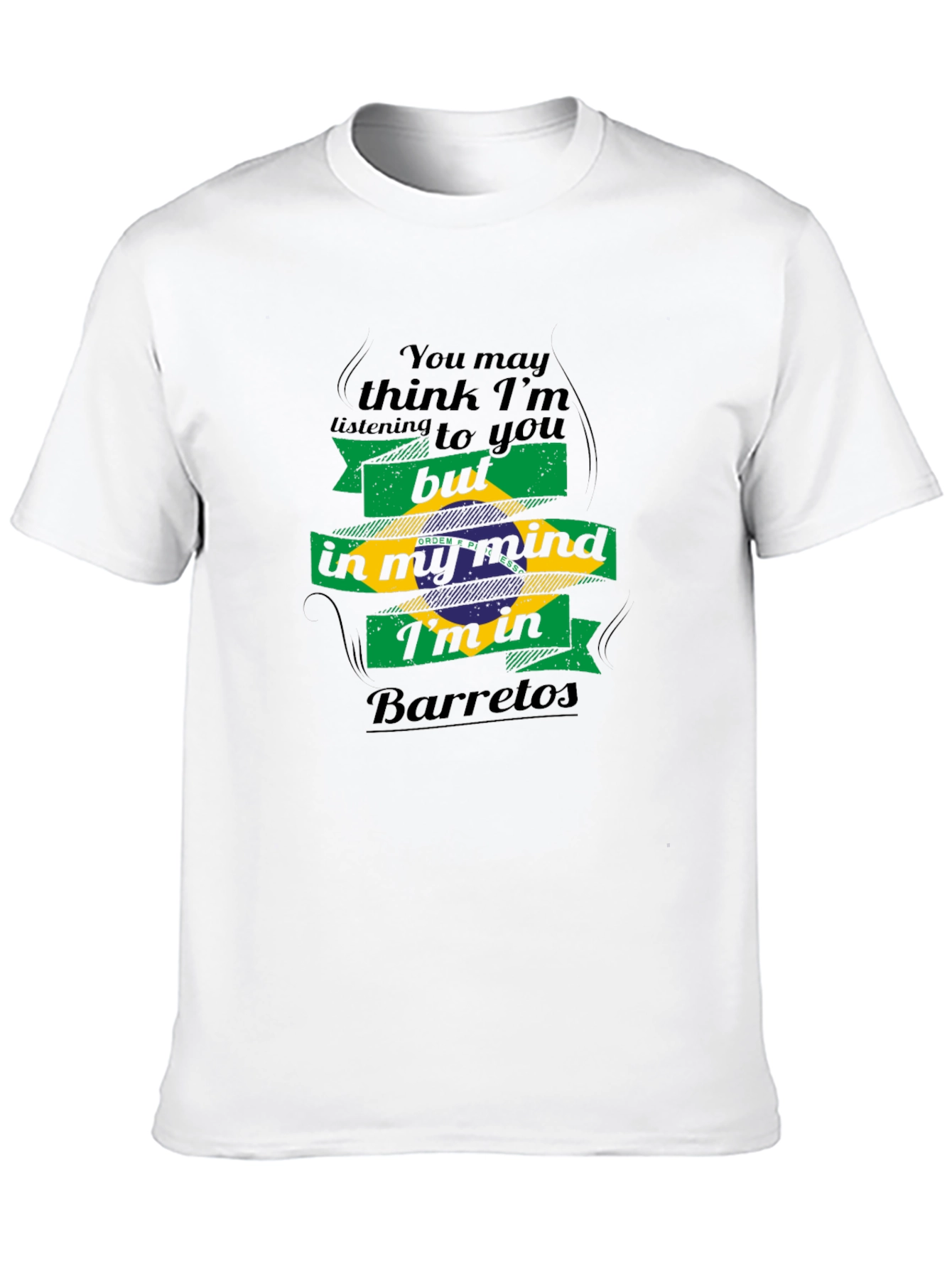 Black Brazil Flag Barretos Mind T-Shirt view 10