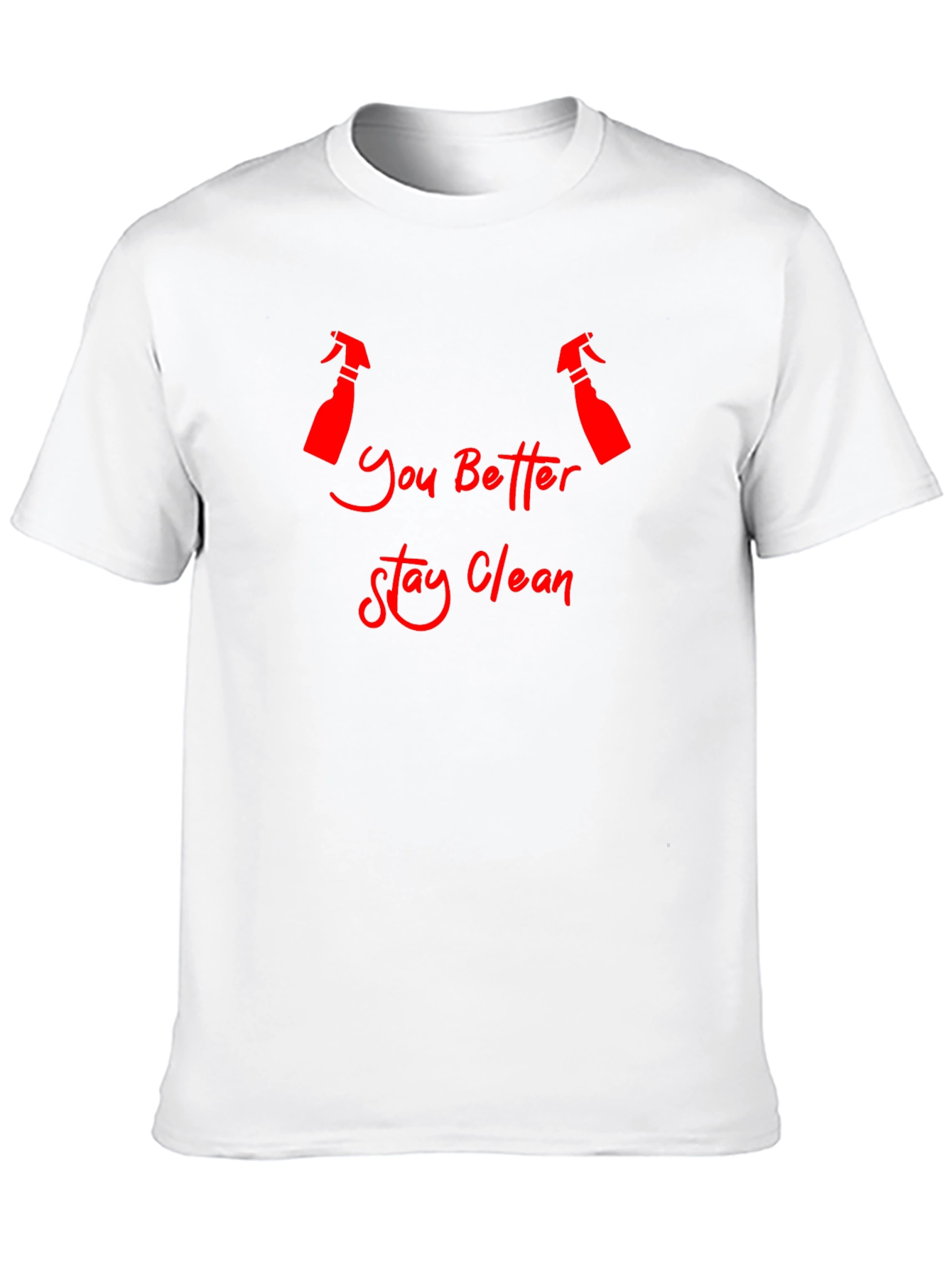 Black Stay Clean T-Shirt - Funny Cleaning Graphic Tee view 10