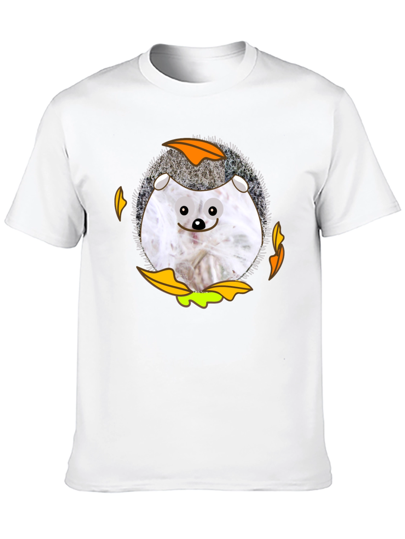 Black Cute Hedgehog Graphic Tee - Black Cotton Blend view 10