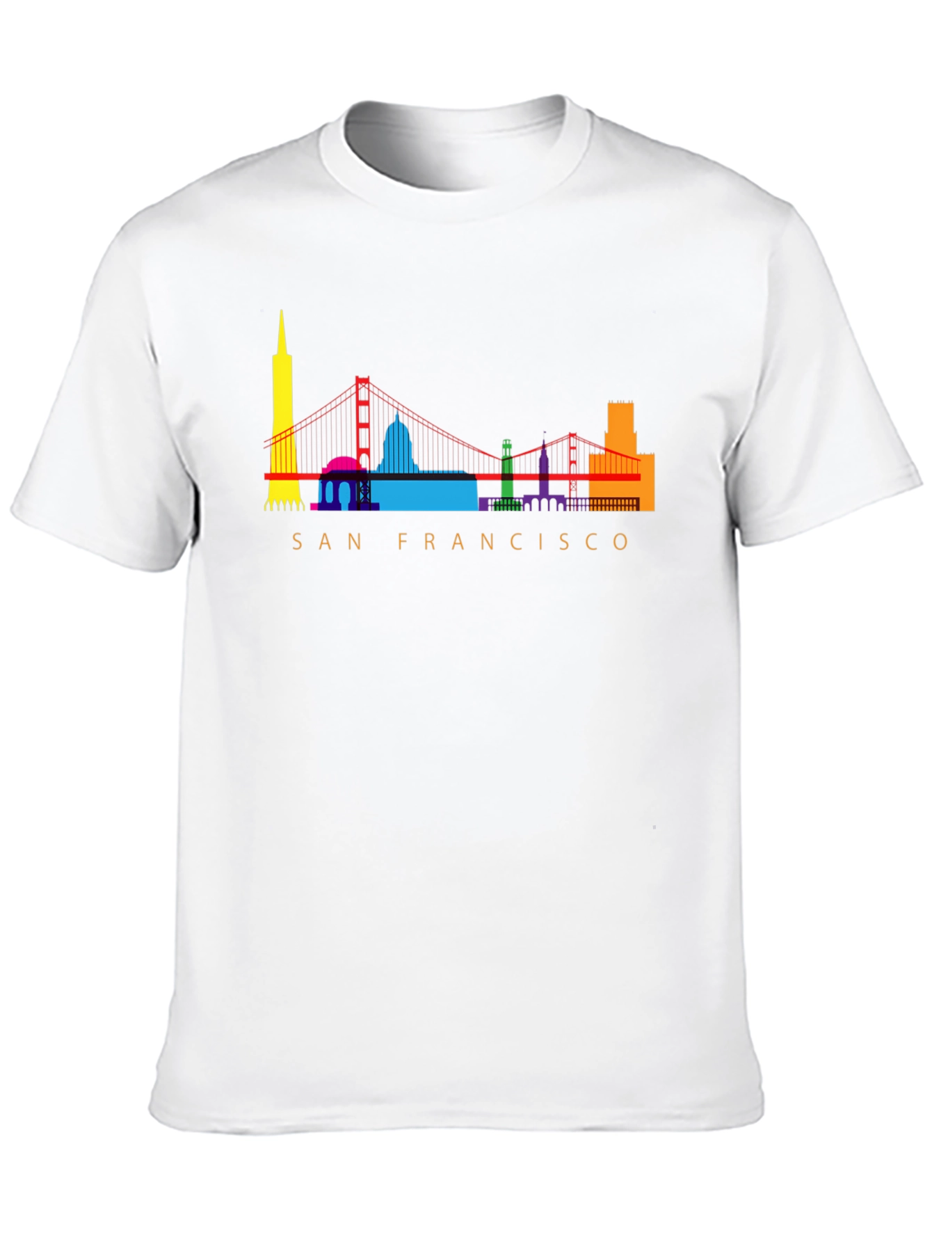 Black San Francisco Skyline Graphic Tee - Black Cotton Blend view 10