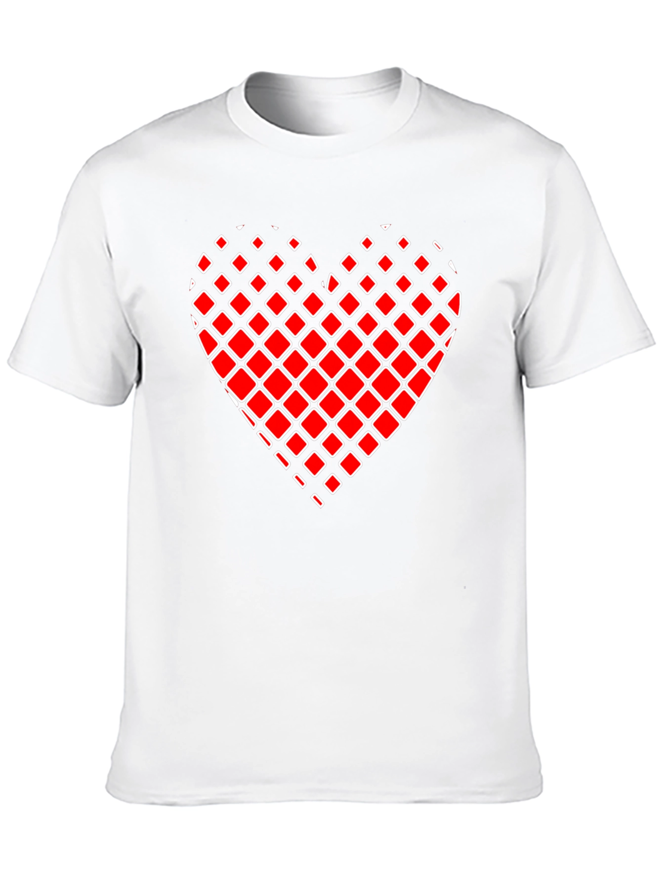 Black Red Square Heart Graphic Tee - Men's Black T-Shirt view 10