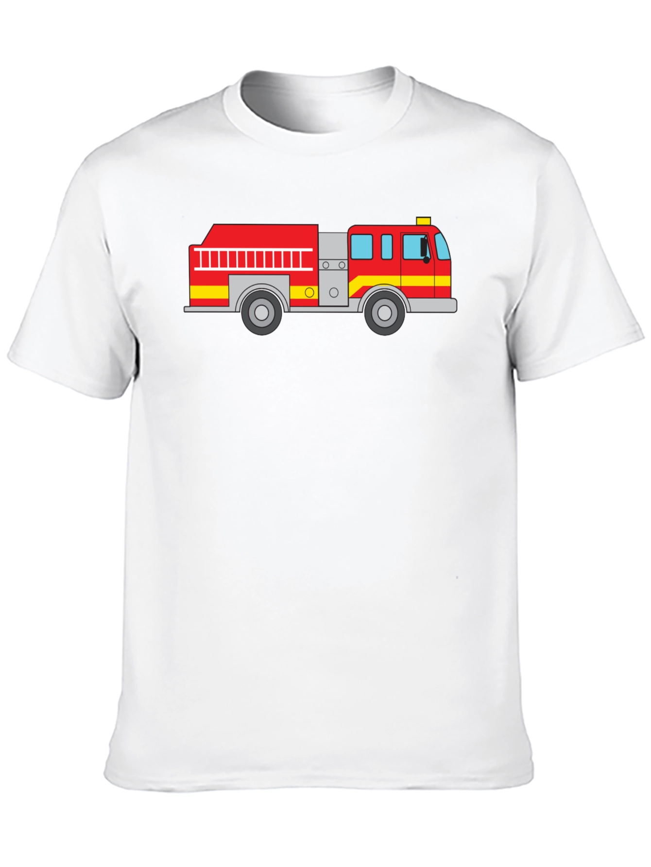 Black Fire Truck Graphic Tee - Black Cotton T-Shirt view 10