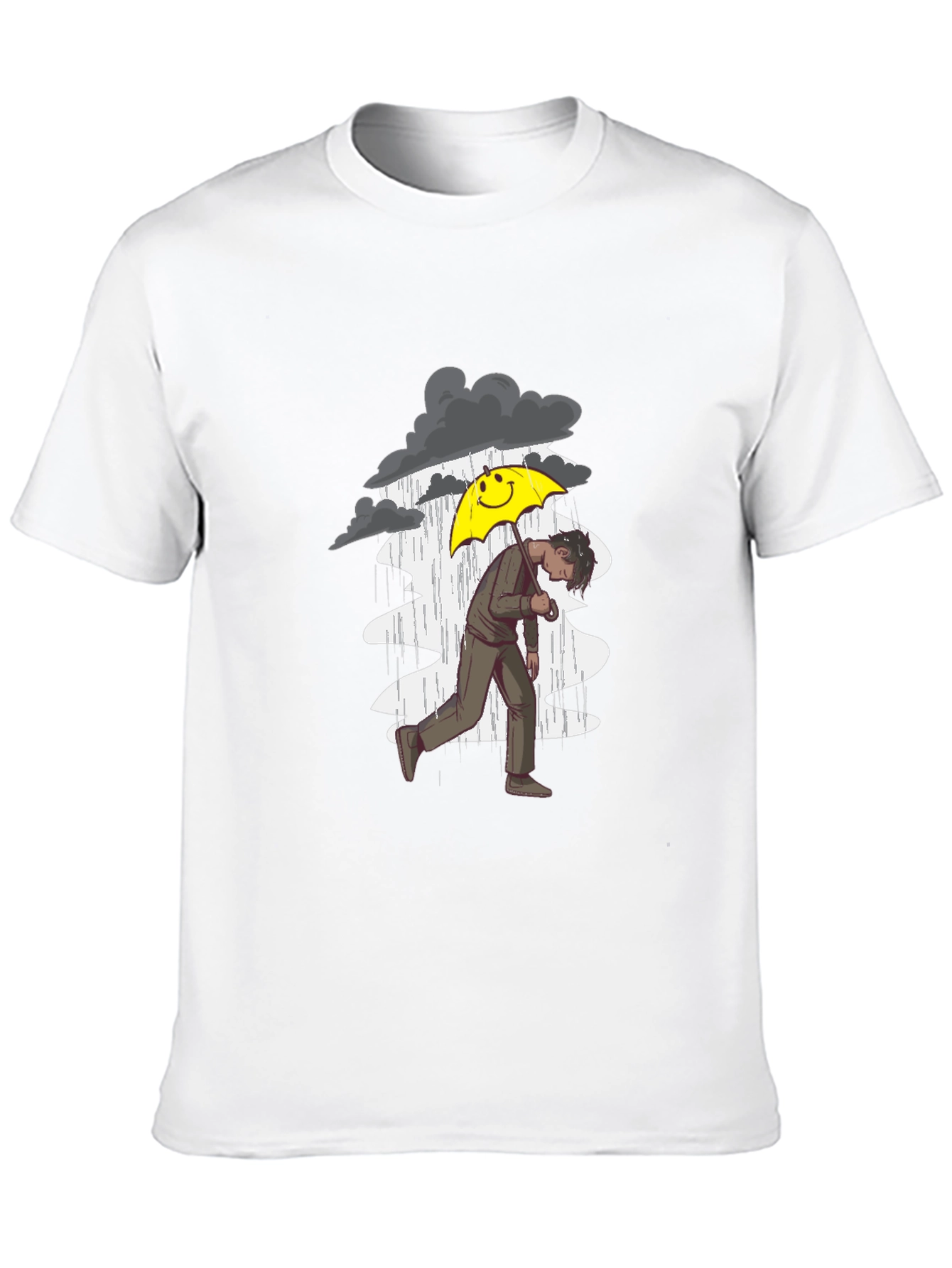 Black Rainy Day Graphic Tee - Men's Black T-Shirt view 10