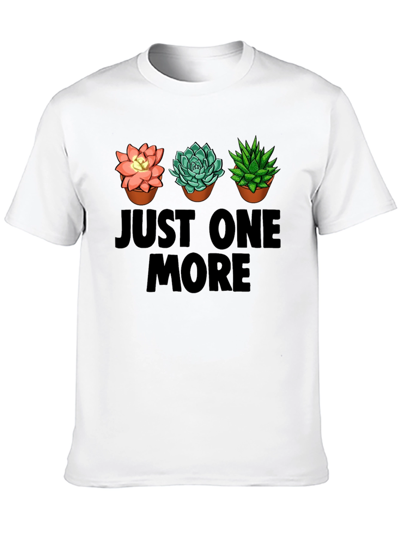 Black Just One More Succulent T-Shirt view 10