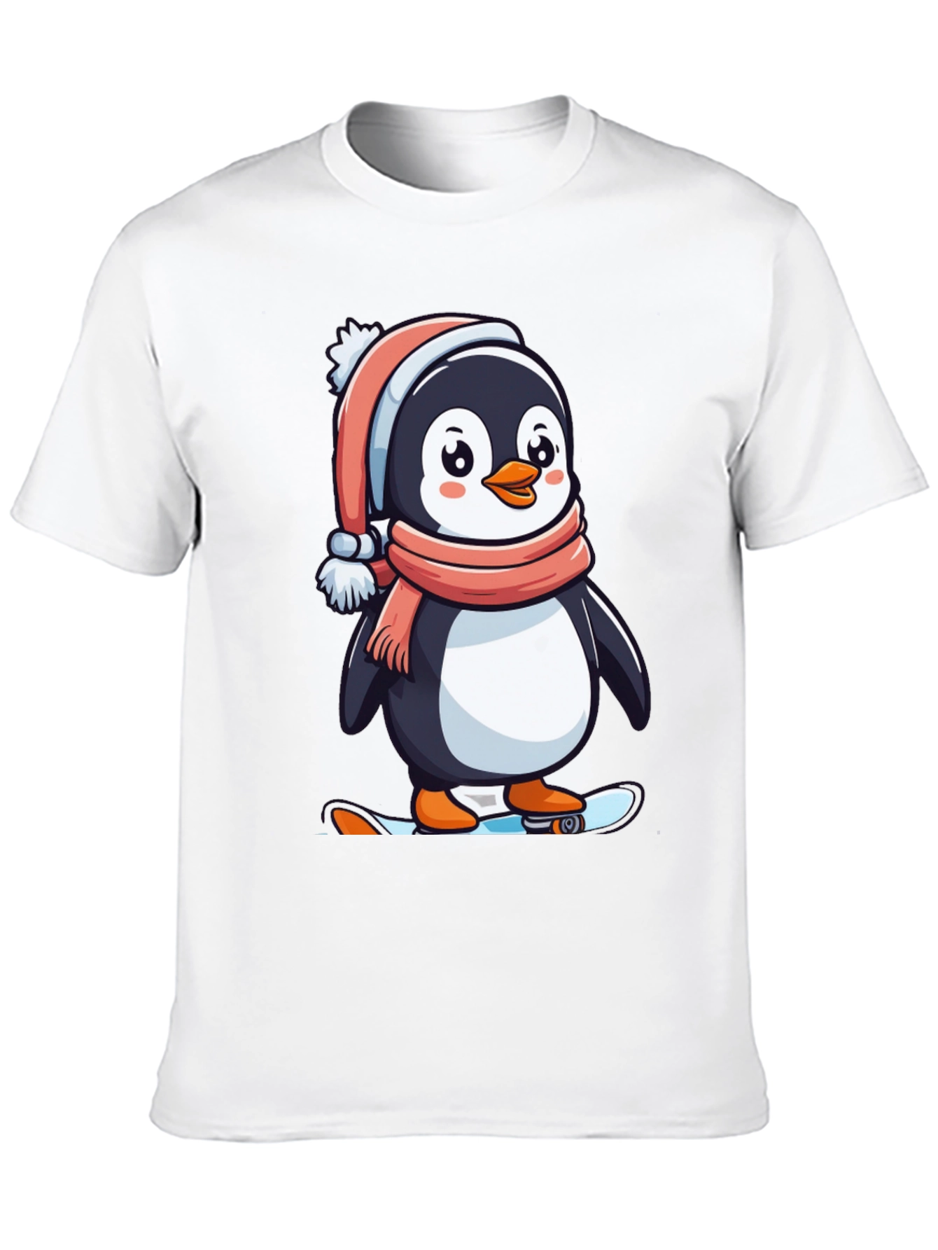 Black Penguin Skateboarder Black T-Shirt view 10