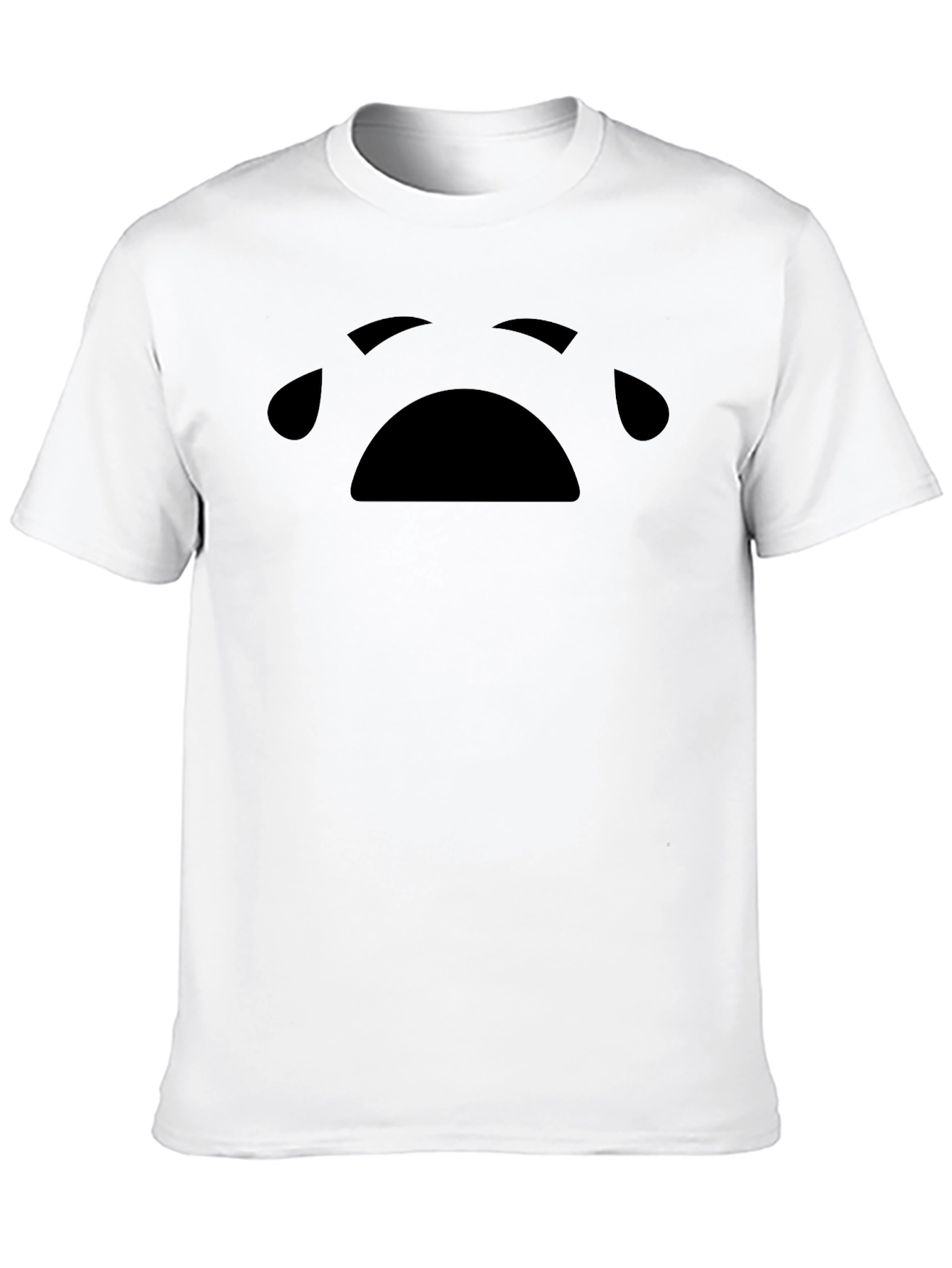 Black Sad Face Graphic Black T-Shirt view 10