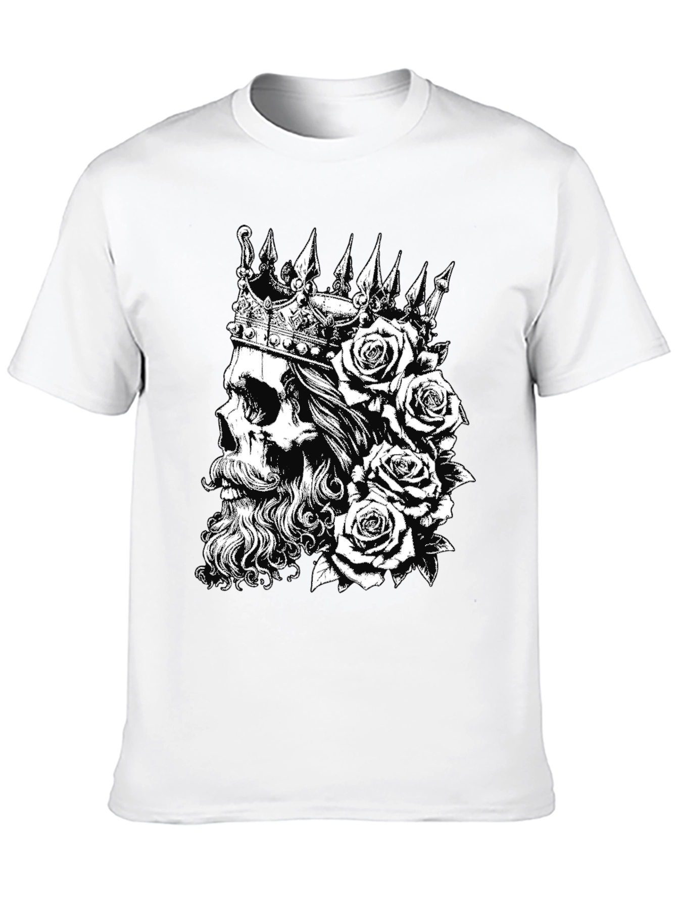 Black Skull King Rose T-Shirt - Black view 10
