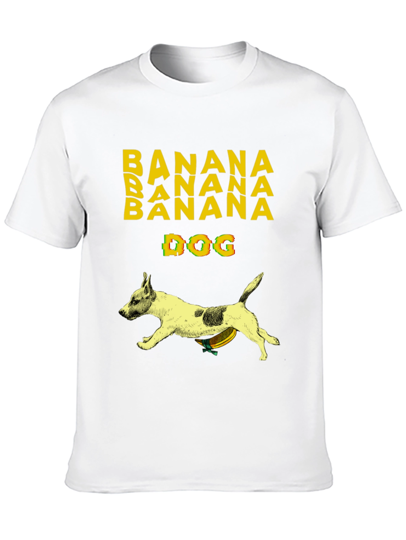 Black Banana Dog Graphic Tee - Humorous Novelty T-Shirt view 10