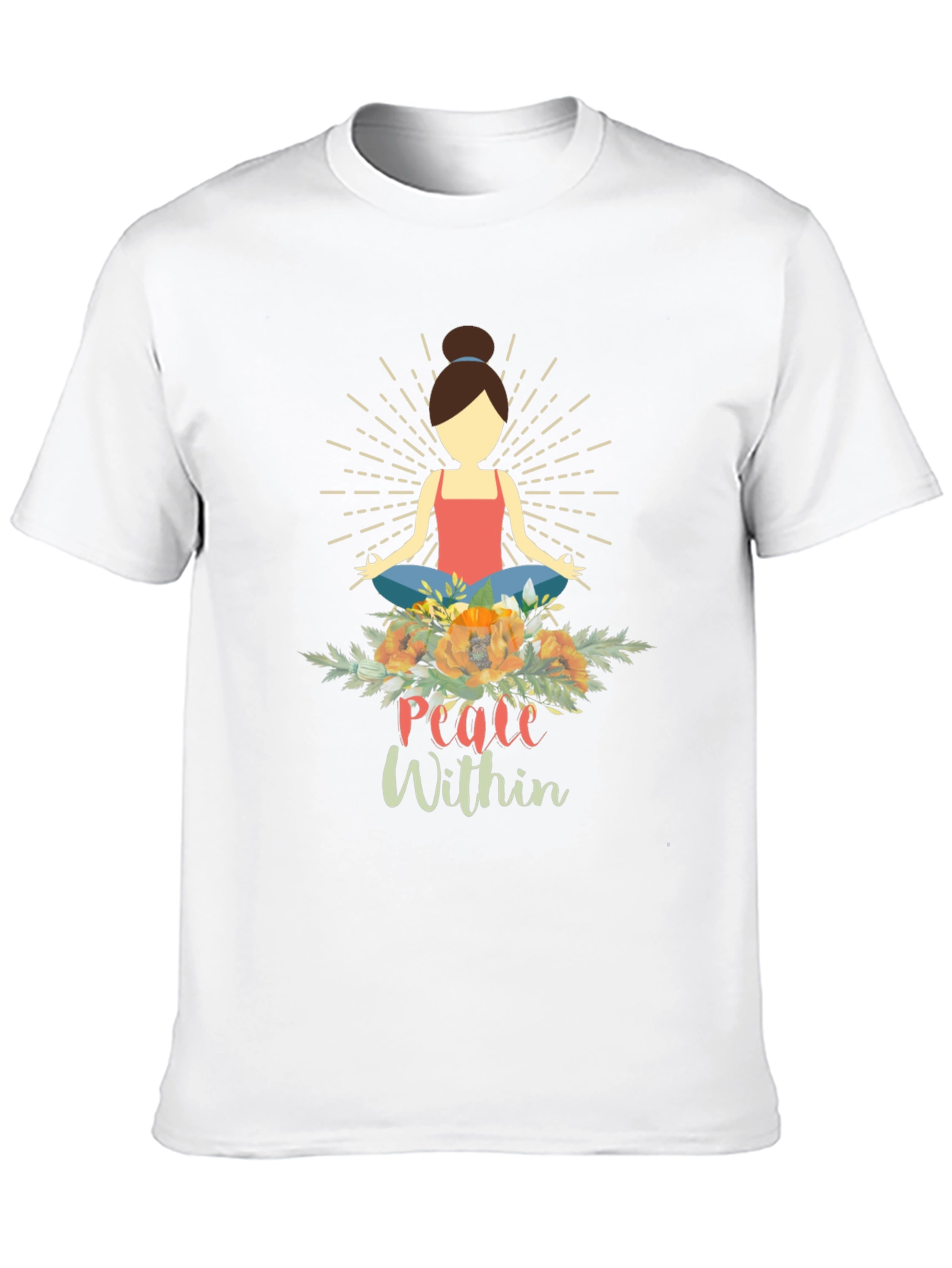 Black Peace Within Yoga Graphic T-Shirt view 10