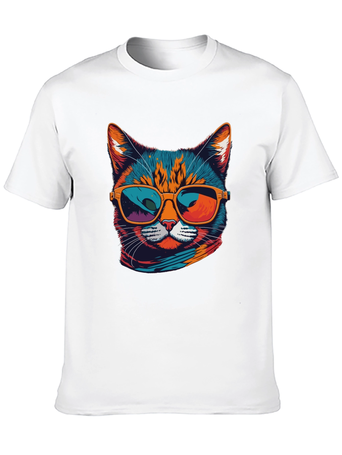 Black Cool Cat Graphic Tee - Unisex Black T-Shirt view 10