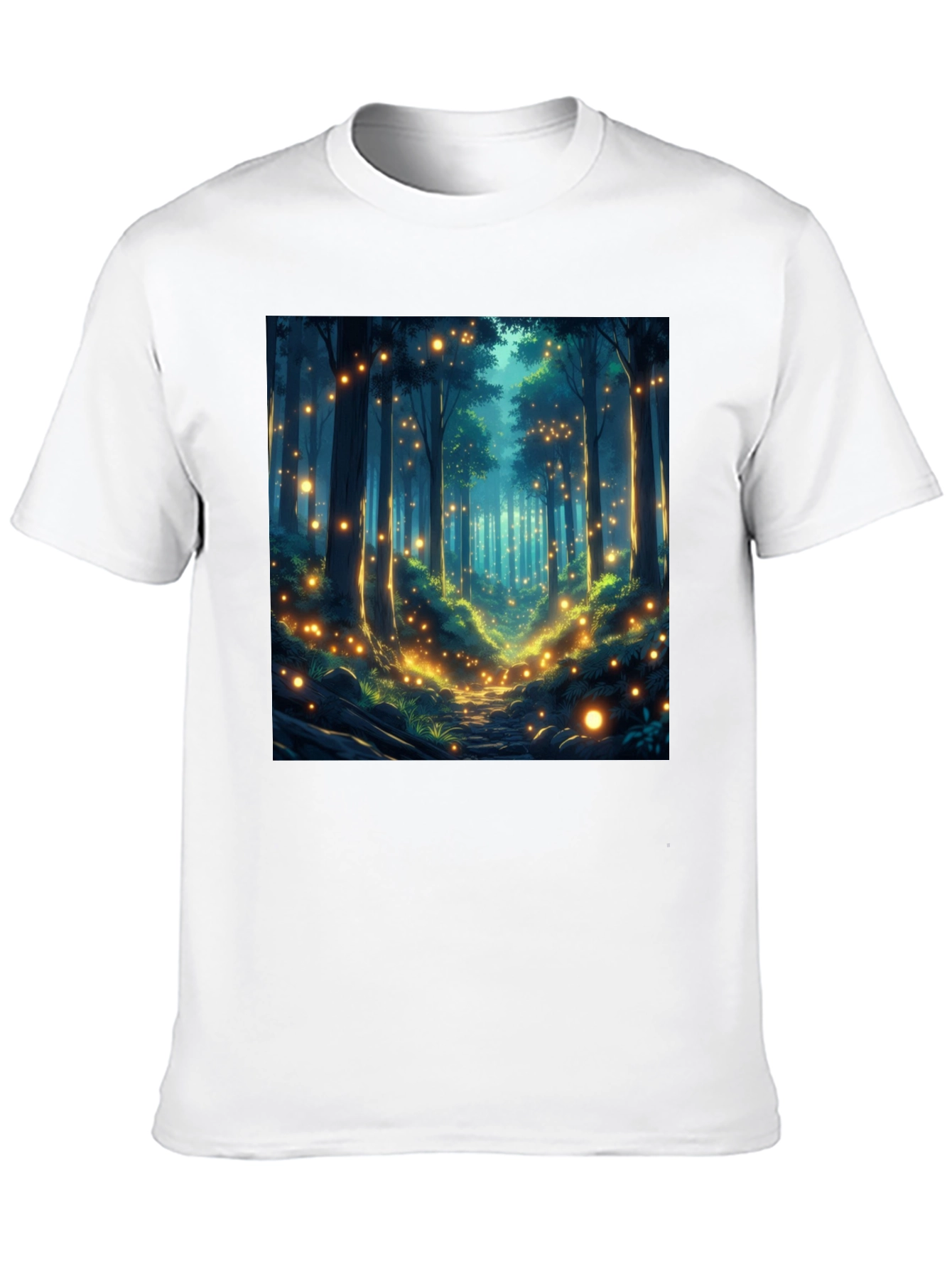 Black Enchanted Forest T-Shirt - Mystical Woodland Design view 10