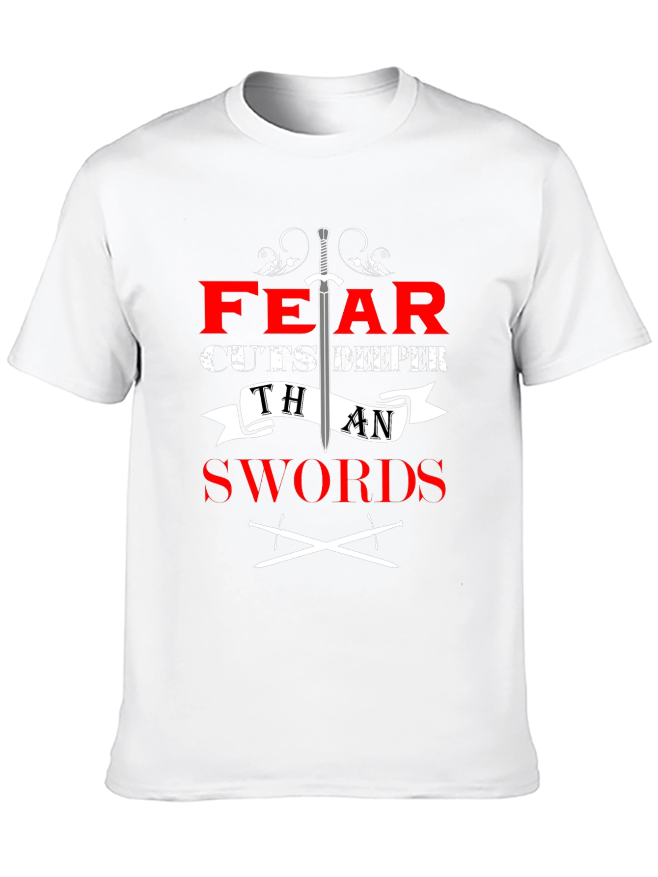 Black Fear Cuts Deeper Than Swords Graphic Tee view 10