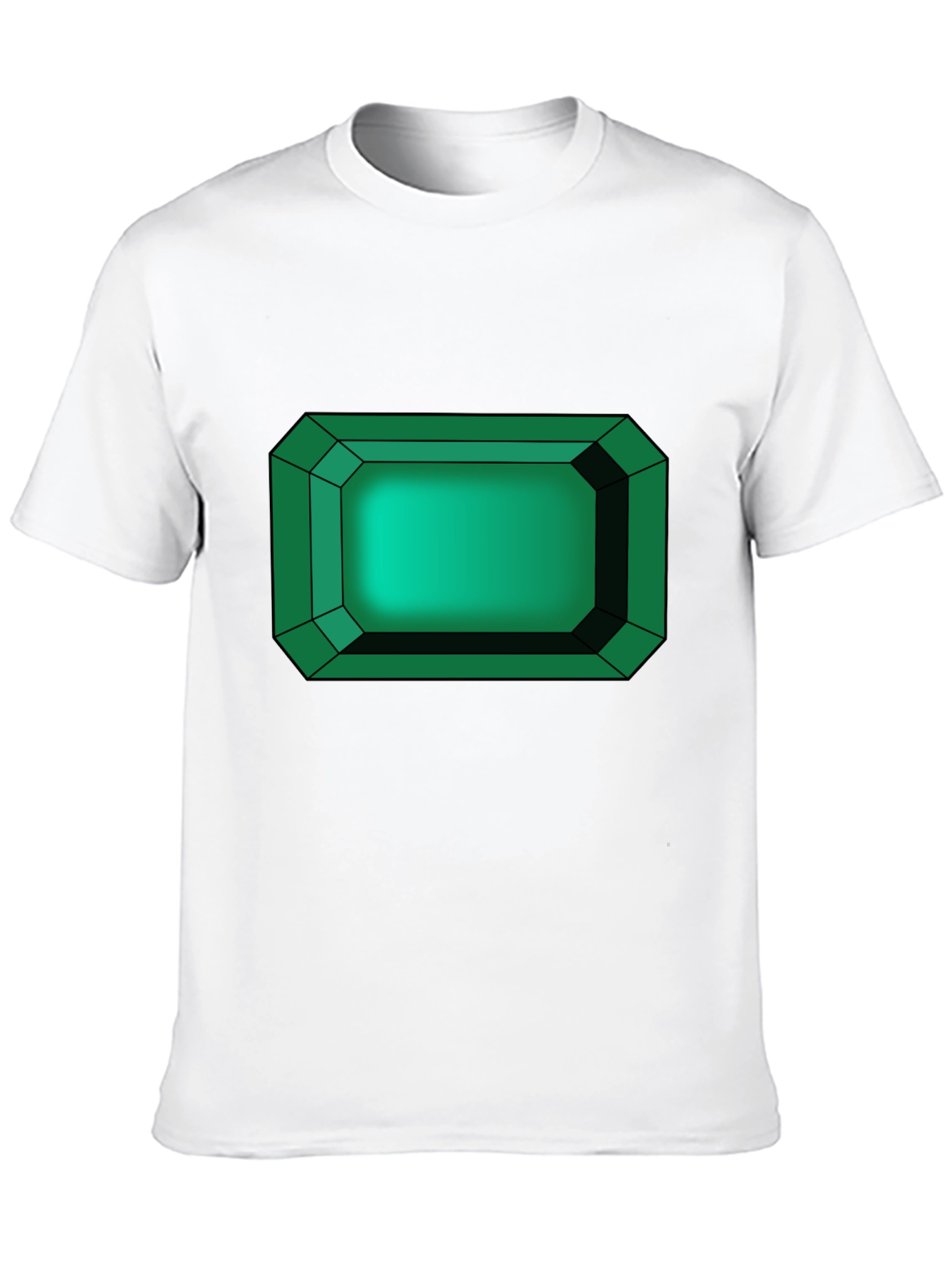 Black Emerald Gemstone Graphic Tee - Black Cotton T-Shirt view 10