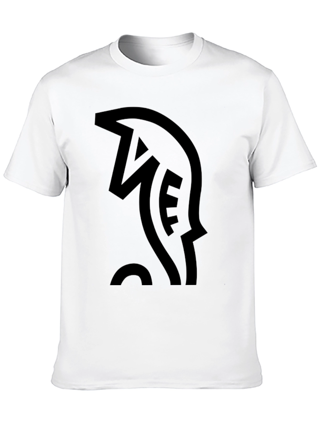 Black Men's Black T-Shirt with Abstract Graphic Print view 10