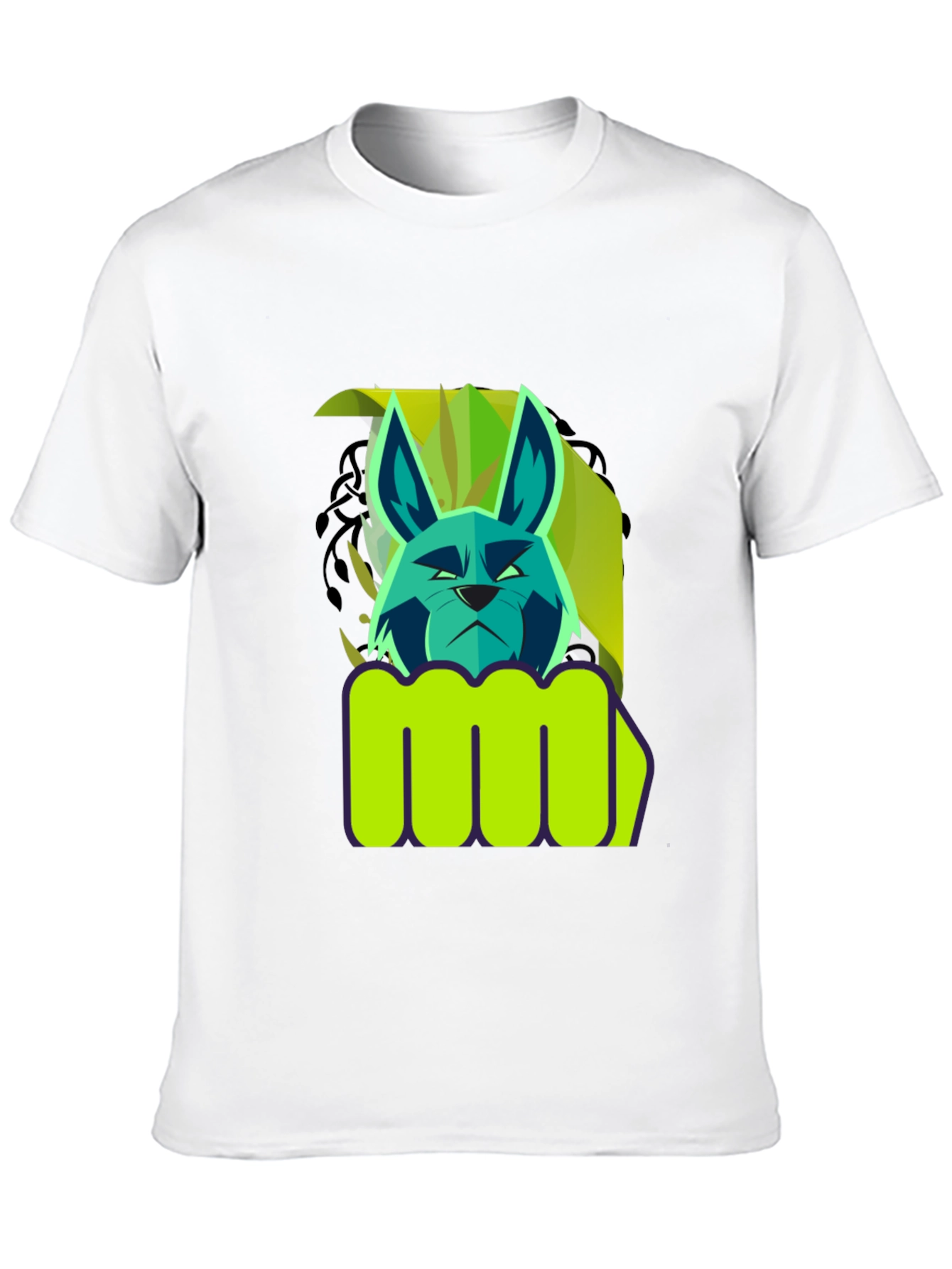 Black Cool Cat Fist Graphic Tee - Black Cotton Blend view 10