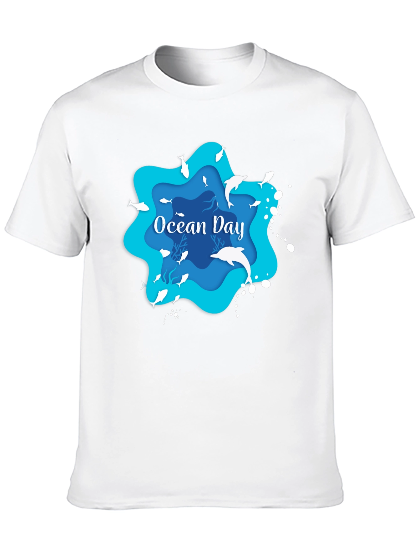 Black Ocean Day Graphic T-Shirt - Black, Casual view 10