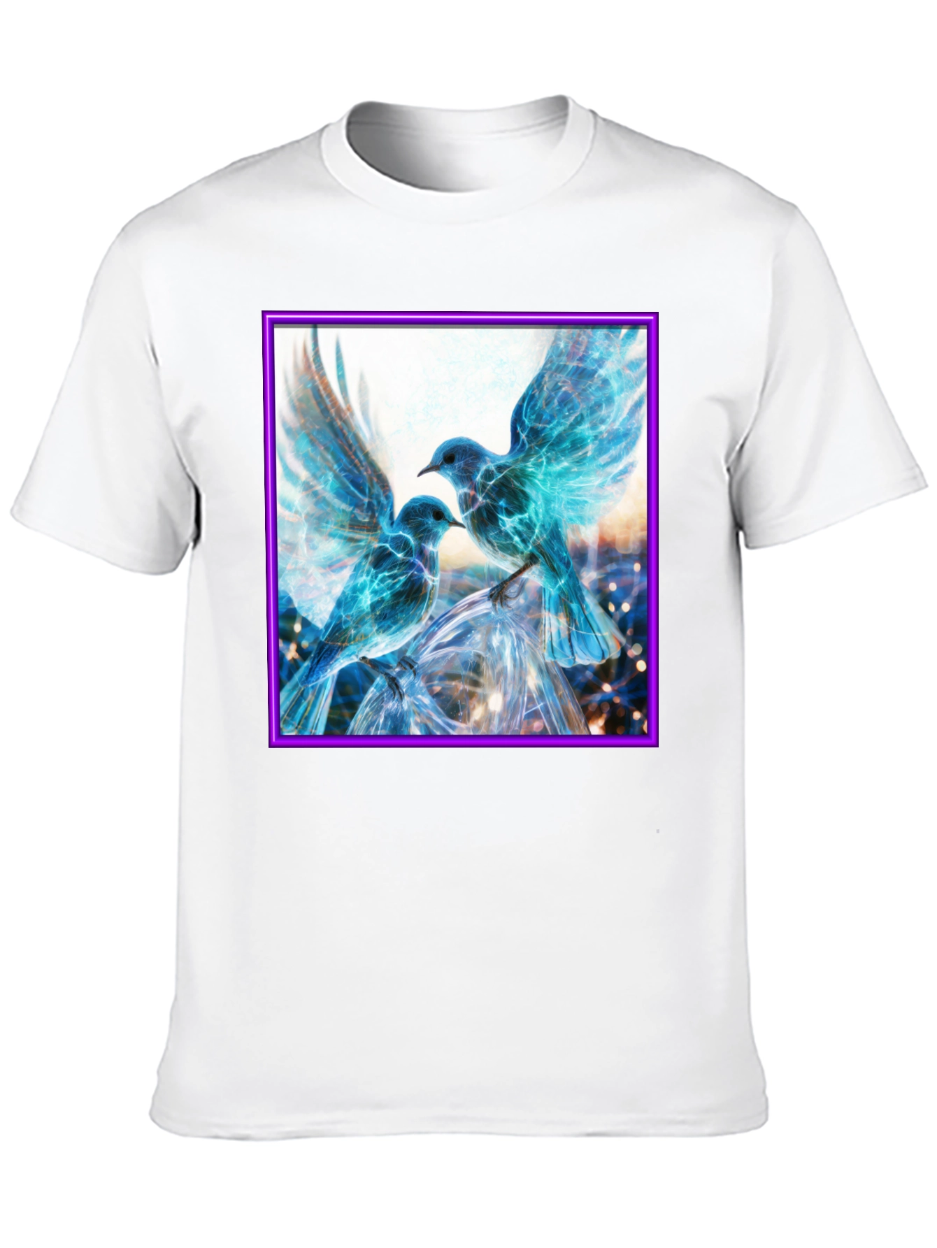 Black Electric Blue Bird T-Shirt view 10
