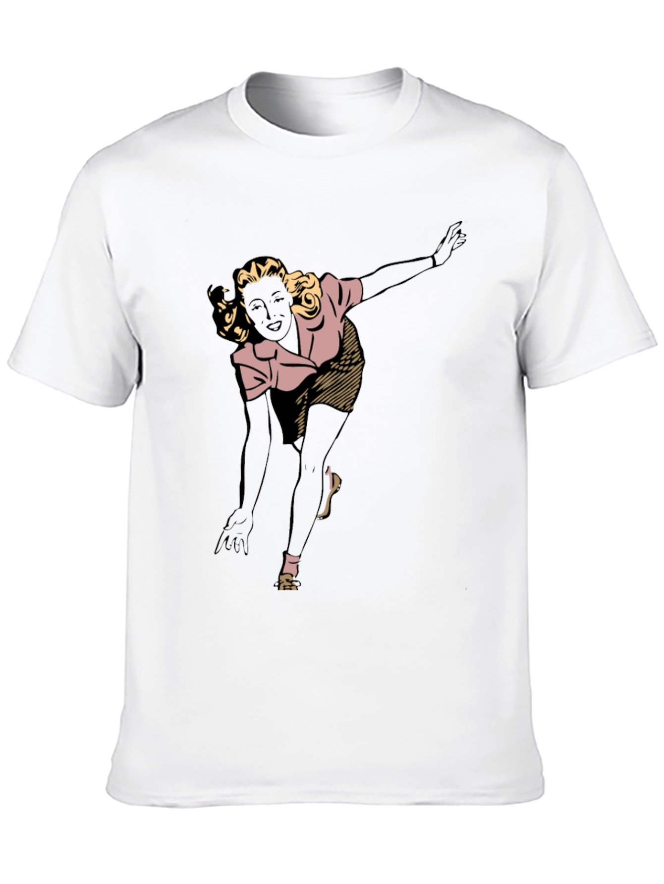 Black Retro Bowling Girl Graphic Tee view 10