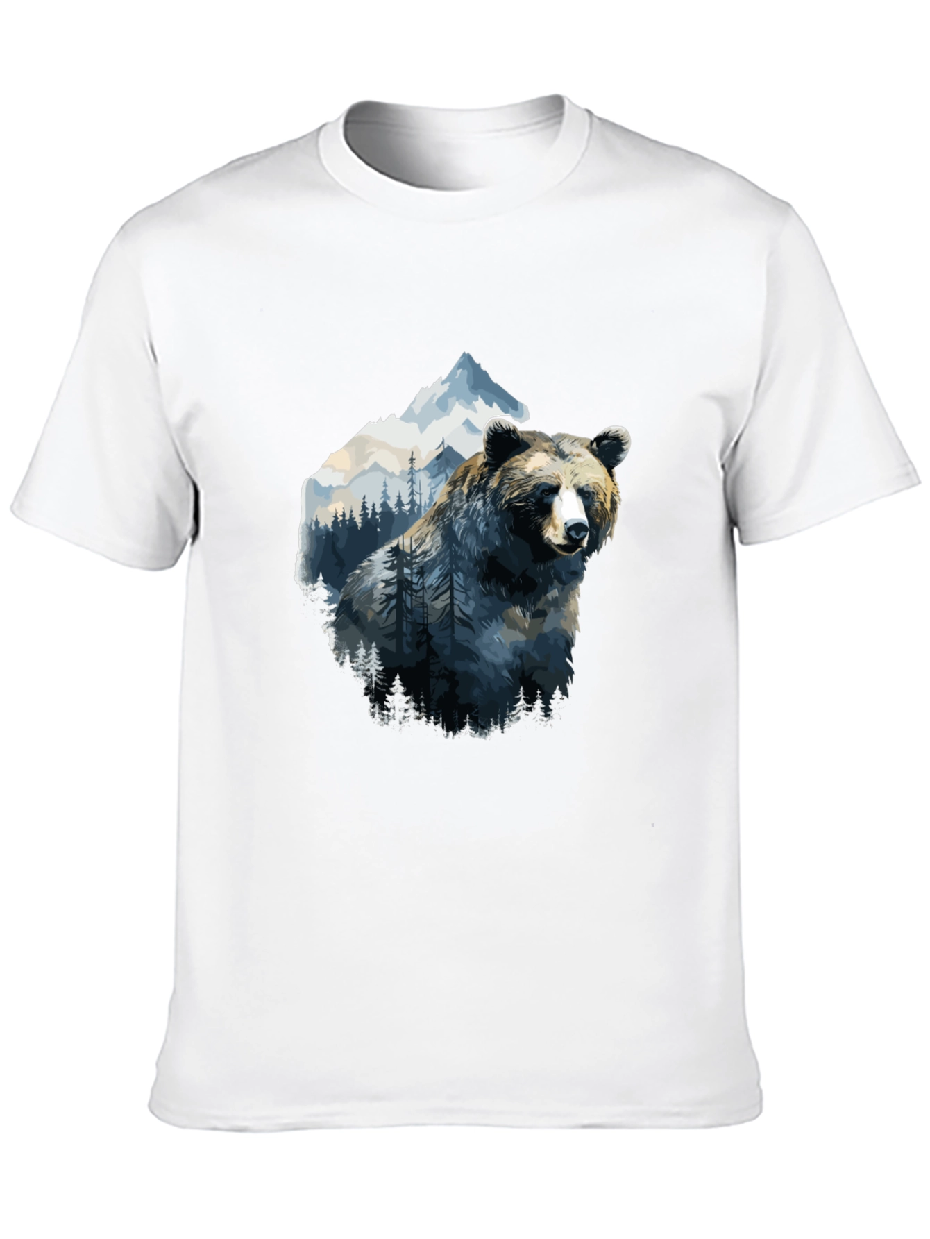 Black Bear & Mountain Graphic Tee - Black view 10