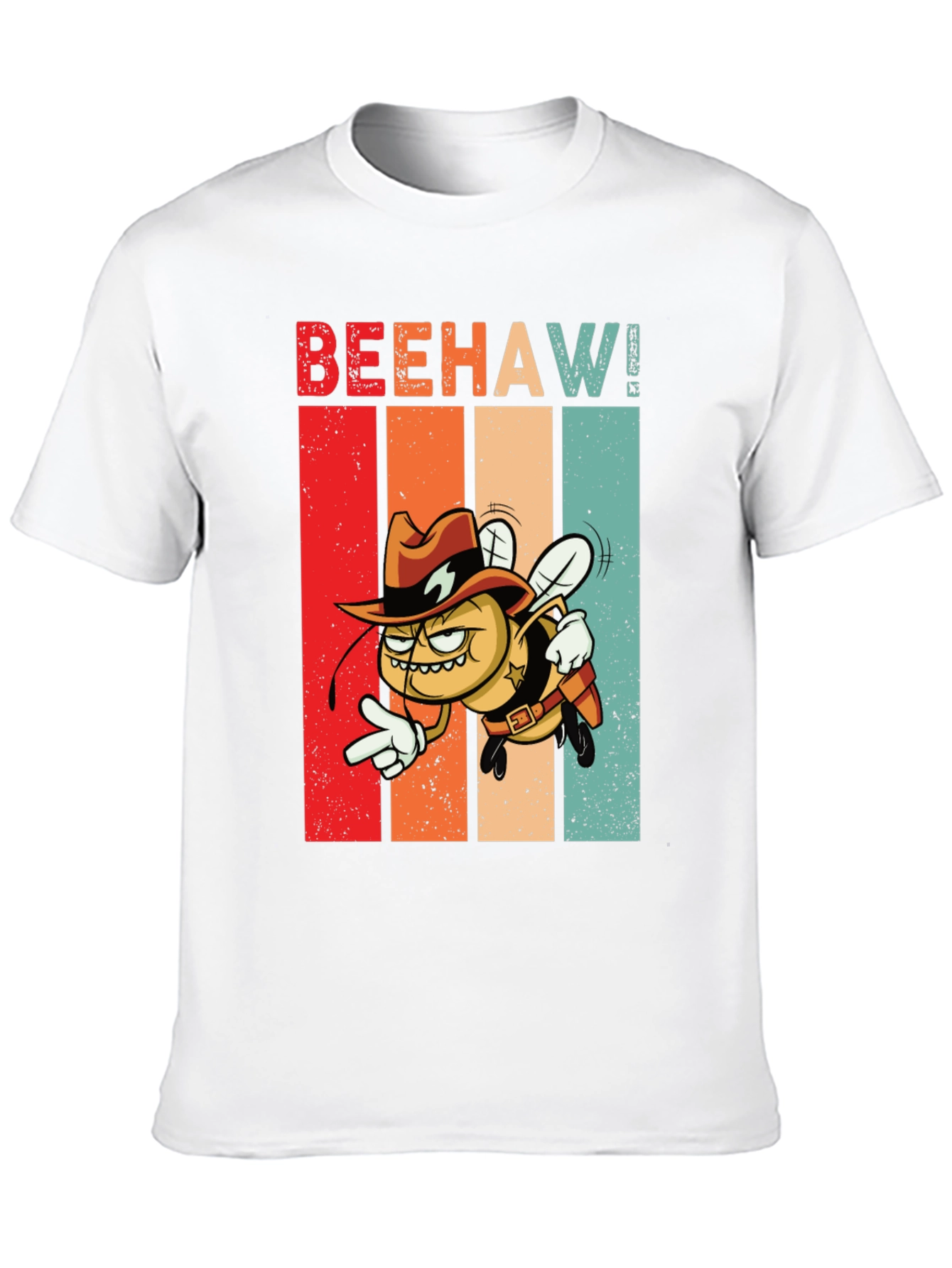 Black Beehaw! Graphic T-Shirt - Cowboy Bee view 10