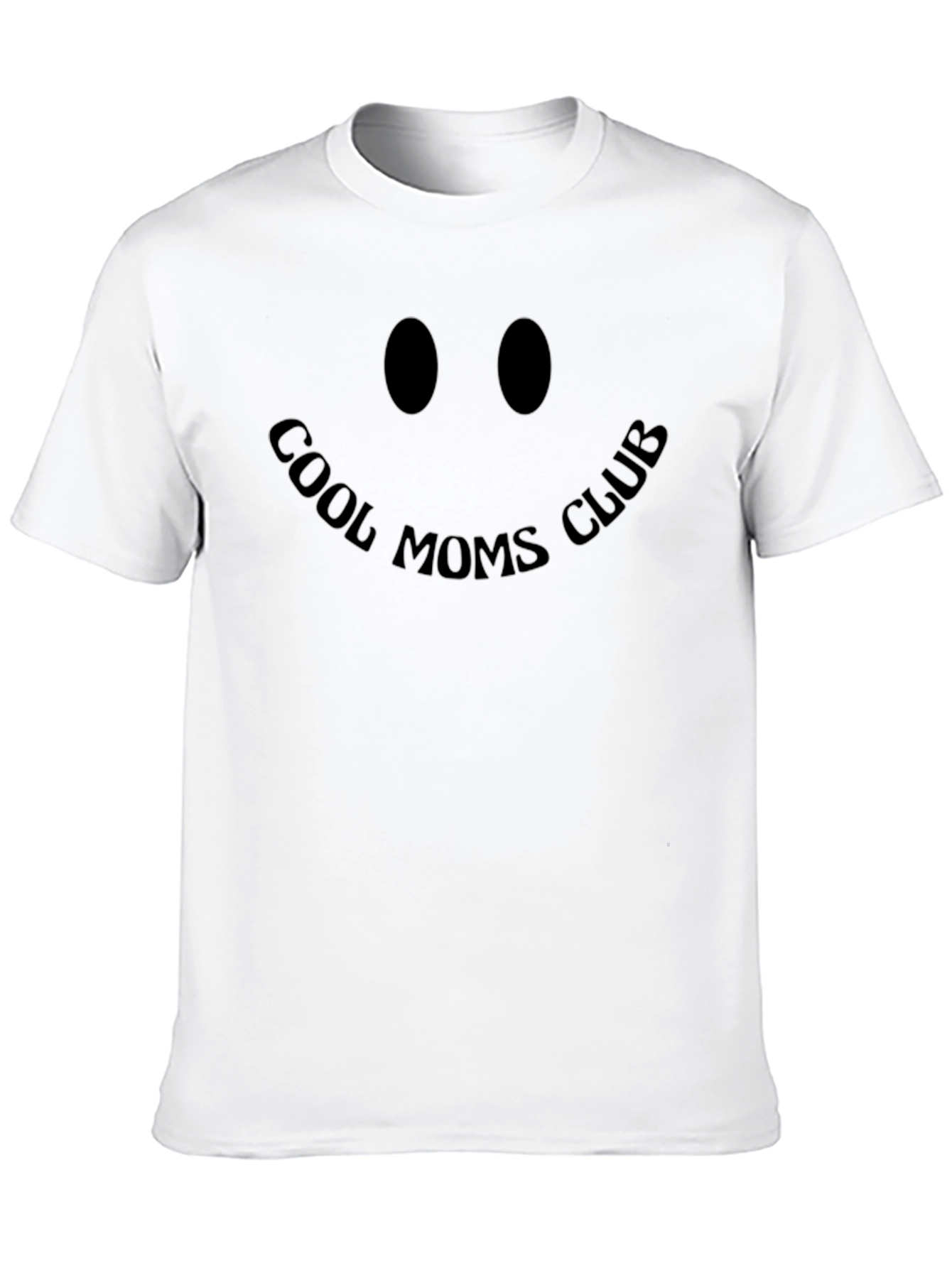 Black Cool Moms Club T-Shirt - Smiley Face Design view 10