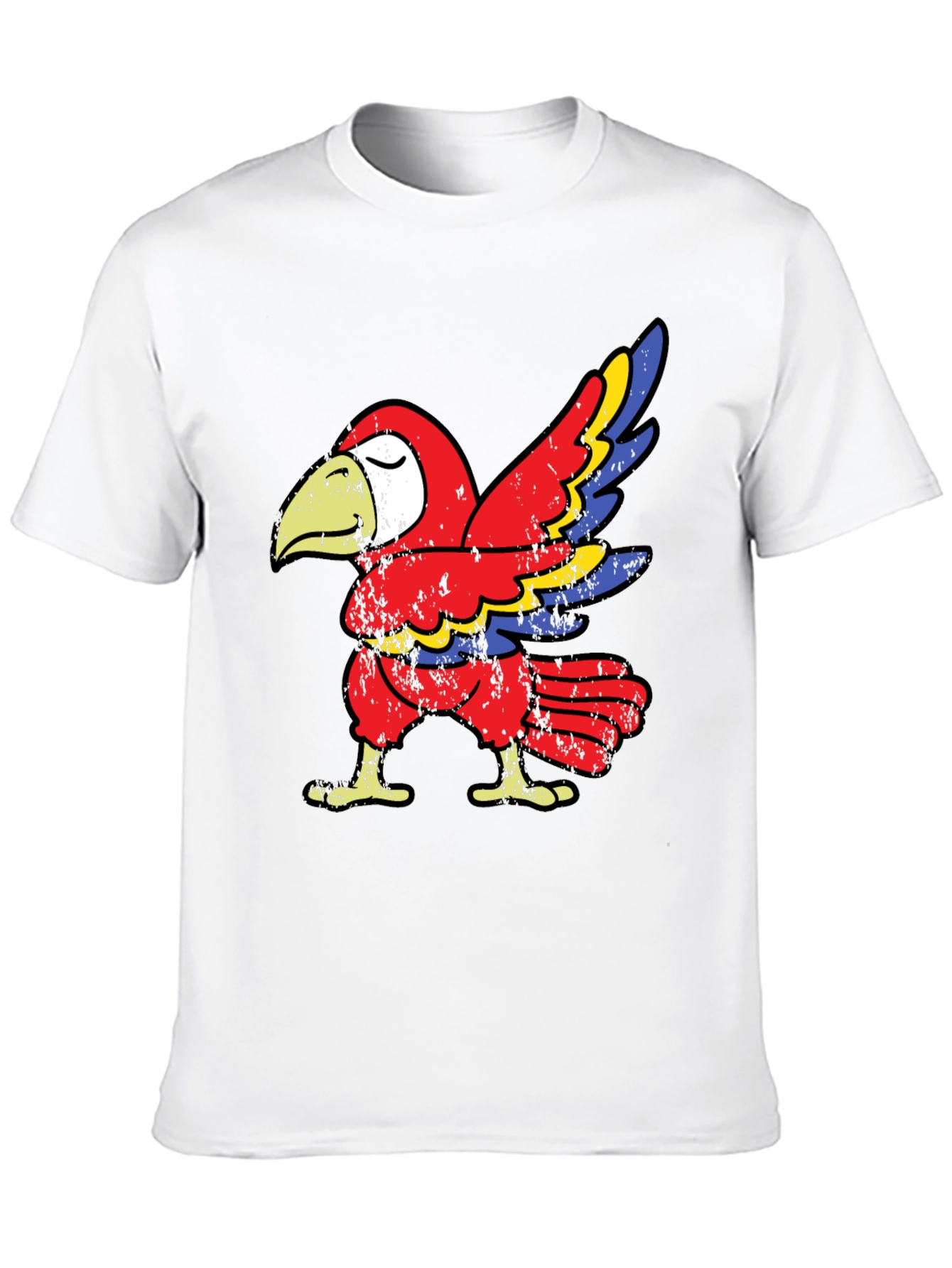 Black Dabbing Parrot Graphic Tee - Novelty Animal Humor T-Shirt view 10