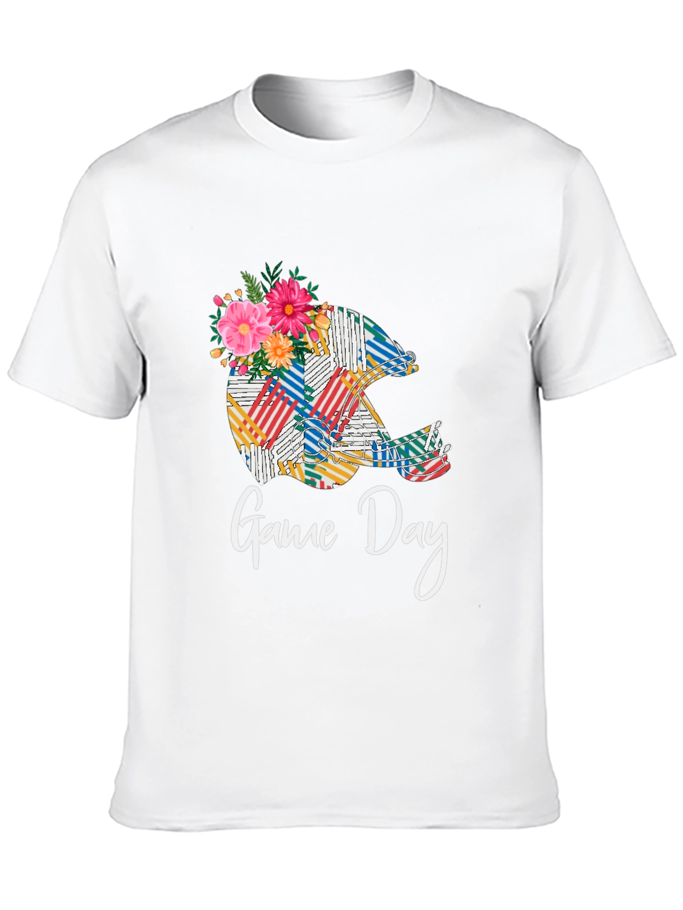 Black Game Day Helmet Floral Black T-Shirt view 10