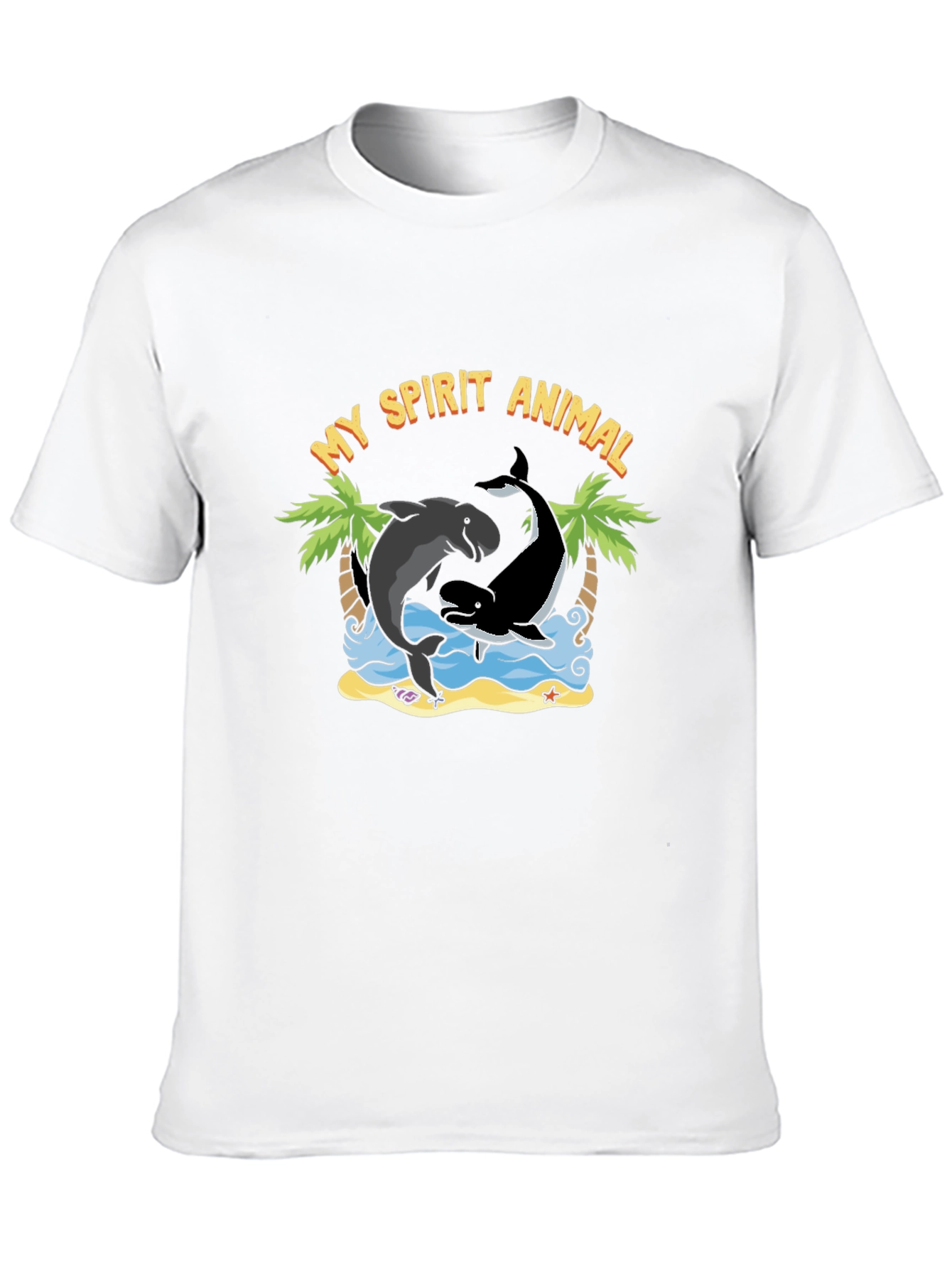 Black My Spirit Animal Dolphin Orca T-Shirt view 10