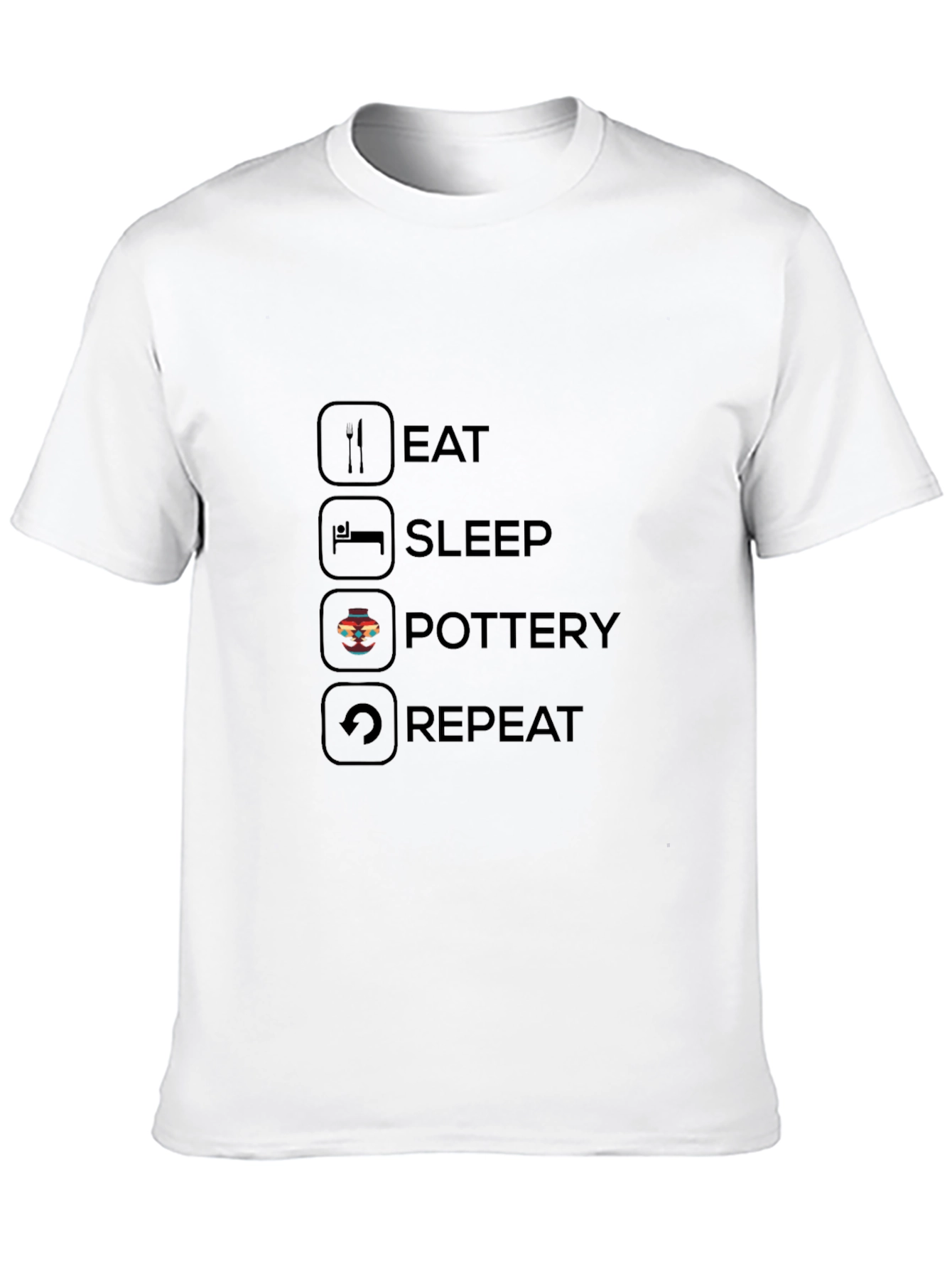 Black Eat Sleep Pottery Repeat T-Shirt view 10